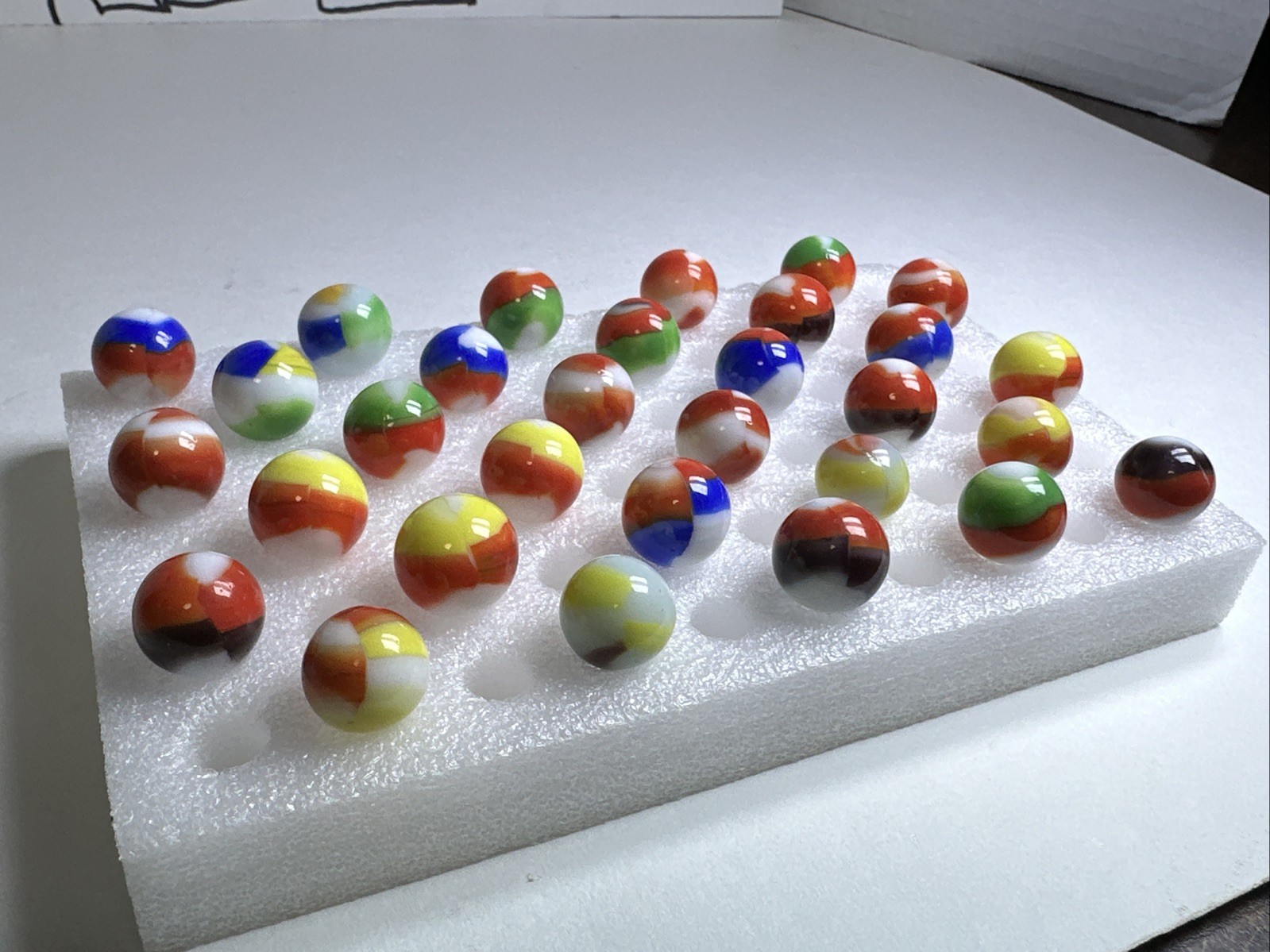 303 Lot Of 30 Vintage Marble King Rainbo Marbles!