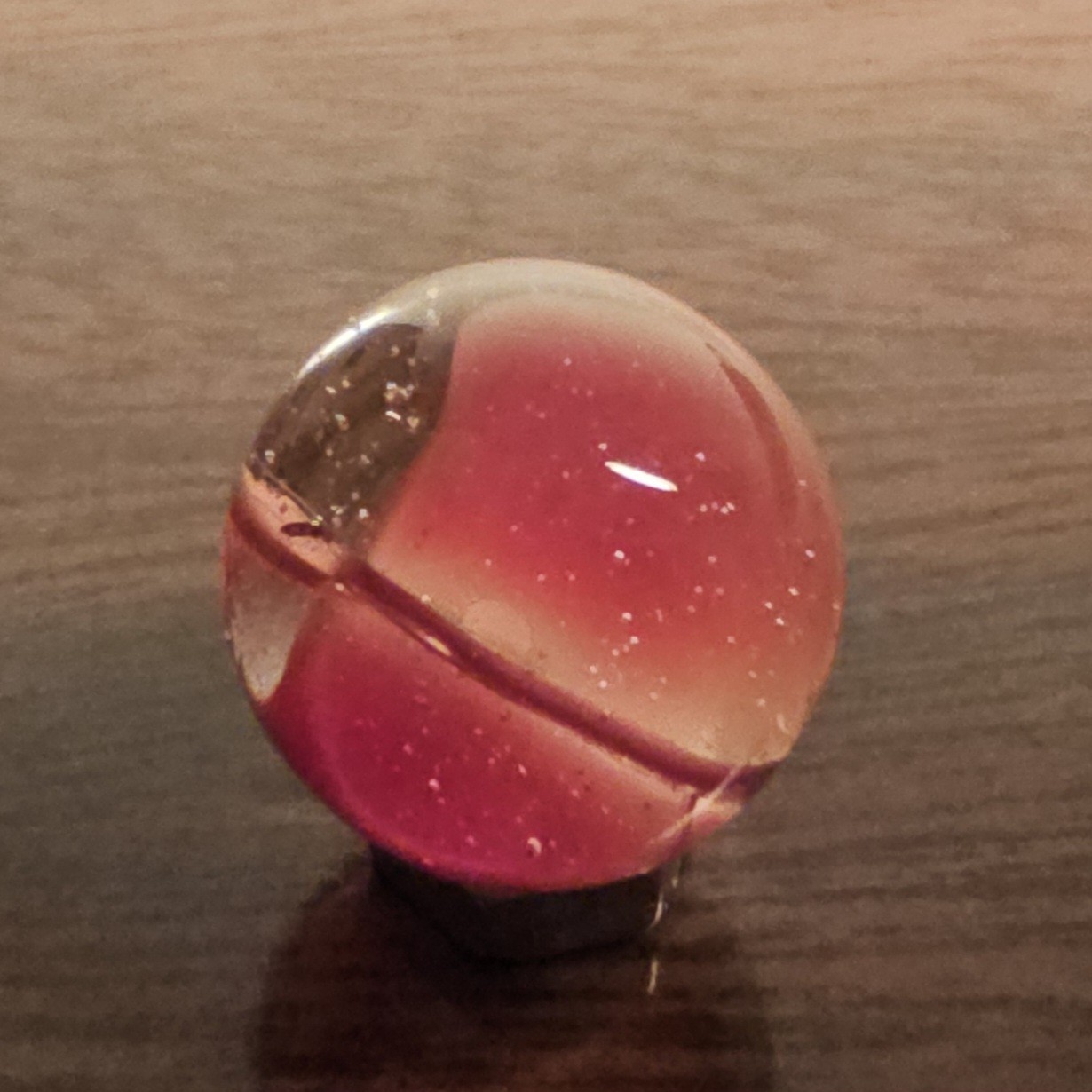 Vintage C. E. Bogard Rose 4 Lobe Hybrid Cats Eye .625 Glass Marble w Inclusion