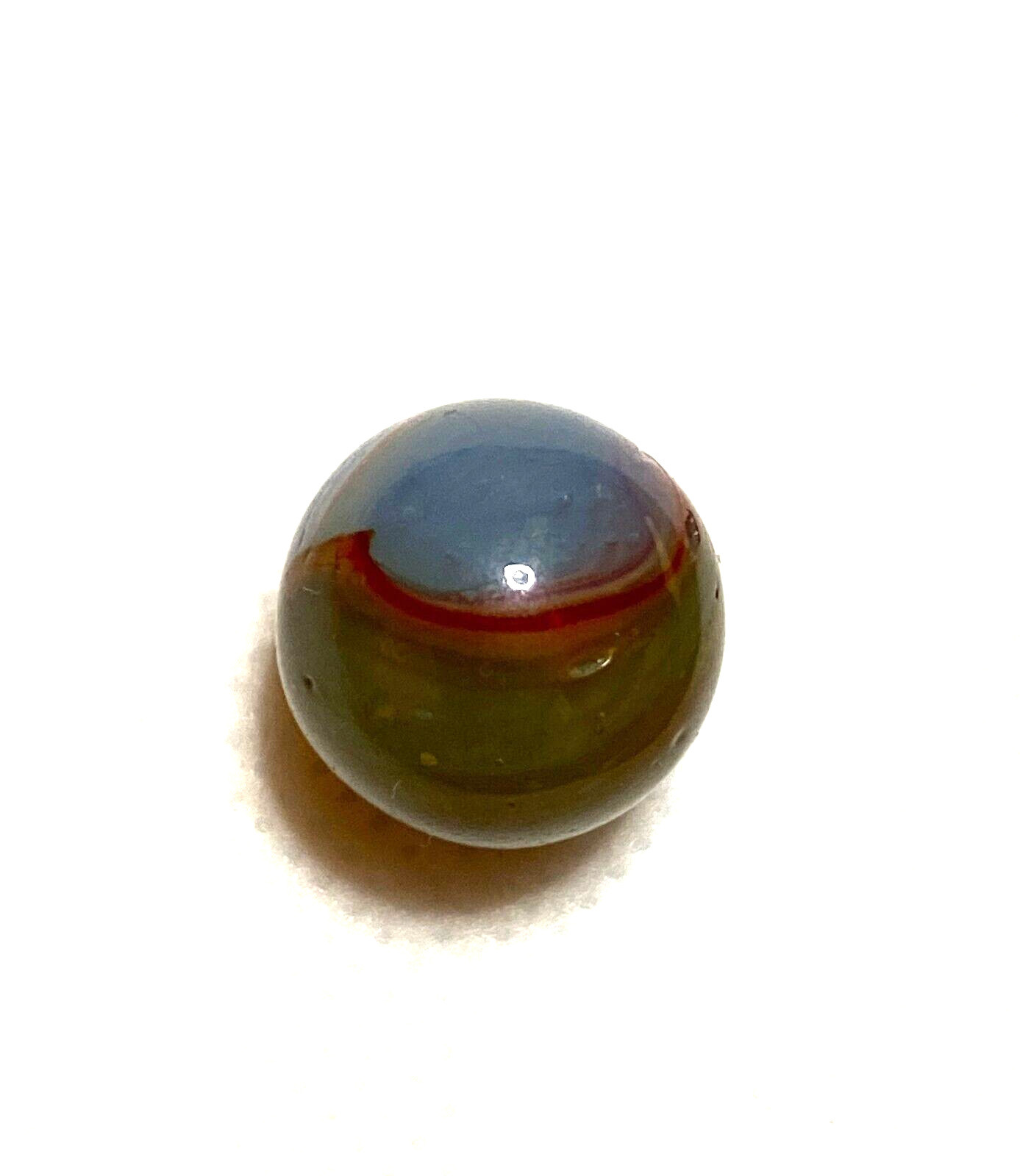 CLEAR BASE TRILIGHT BUTTERMILK VITRO AGATE OXBLOOD .59″ NM + – BLOW-HOLES MF27