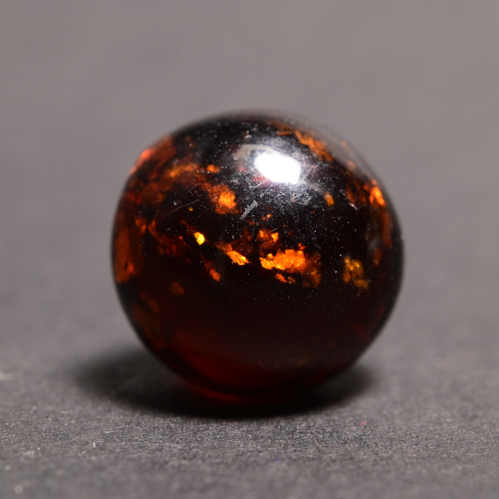 Mica Marble German Handmade Antique Cute Dark Amber 13mm 17/32”