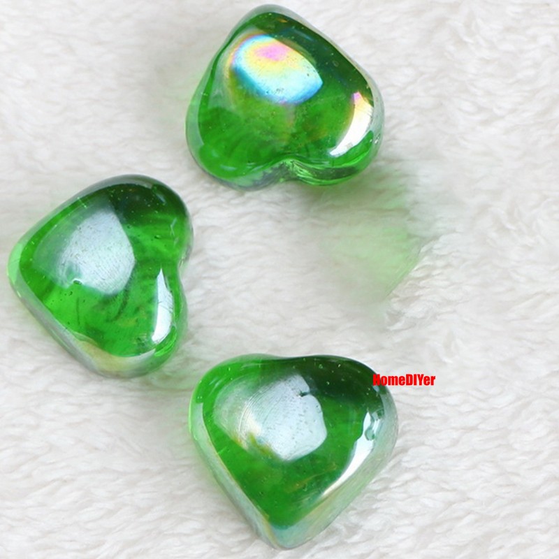 Colour Glass Heart Shape Marbles Beads Fish Tanks Vase Wedding Favour Decoration