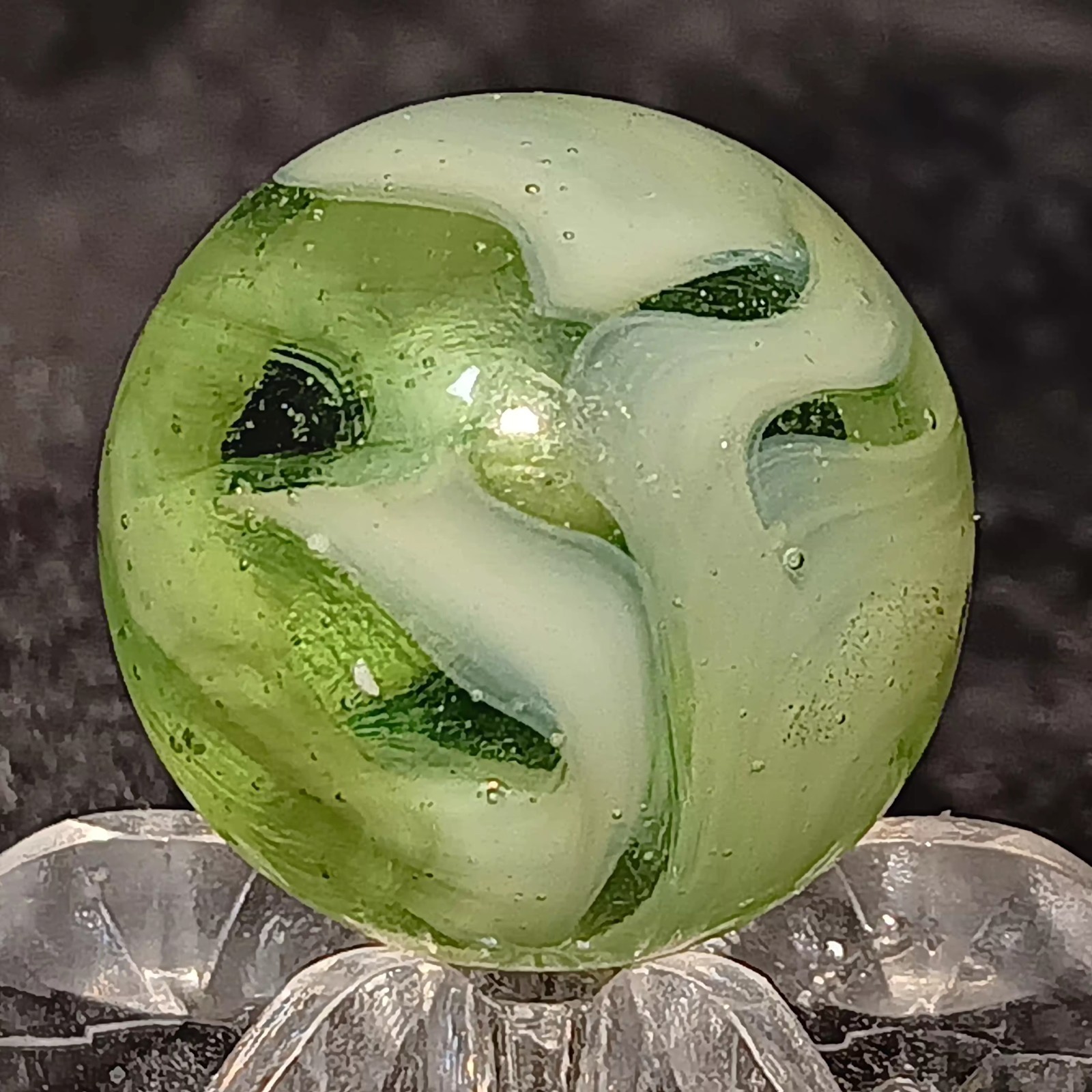 Vintage Jackson Swirl Marble. .63″ Mint. Uv Active. HTF Example
