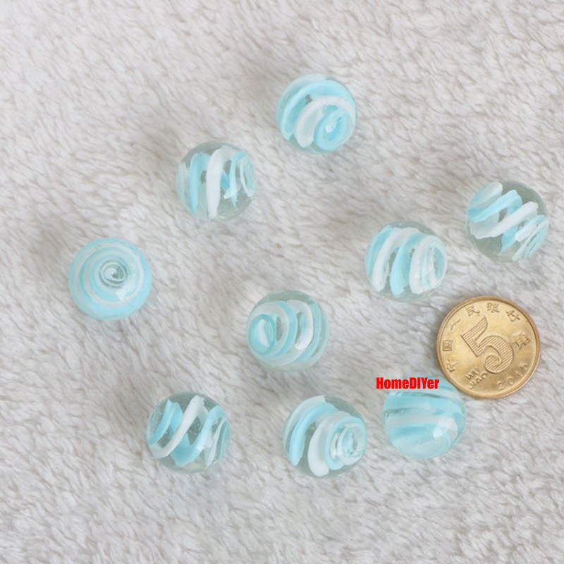 16mm Sea-Blue Glass Marbles Traditional Kid’s Toys Games Craft Decorative Balls