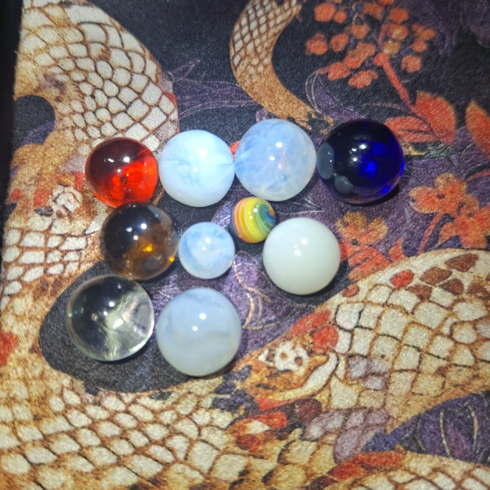 10 Peewee Mibs, Tiny Marbles, Slag, Rainbow, Cleary Awesome!