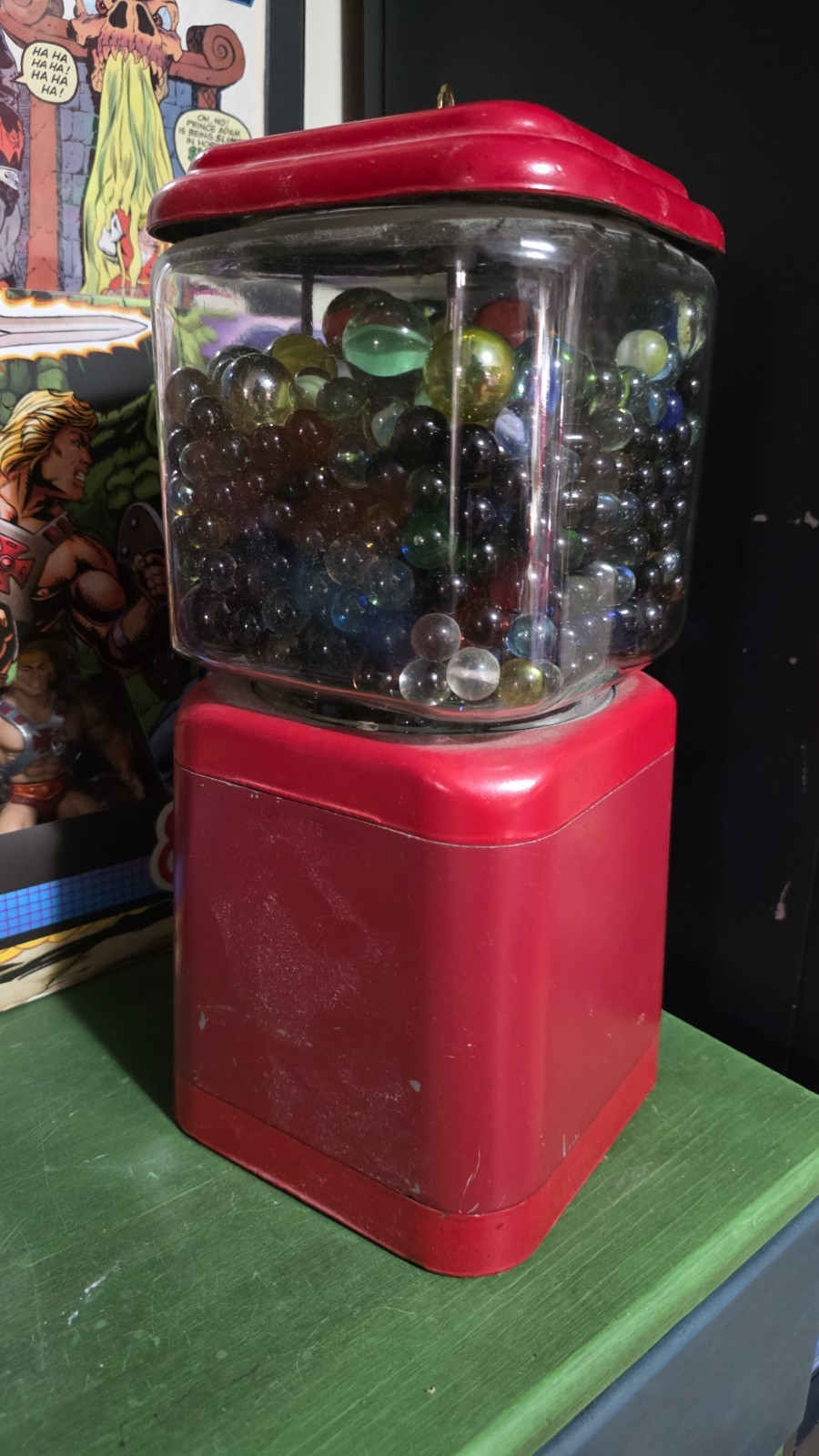Etched Champion Marbles Vintage Gumball Machine Clear Glass
