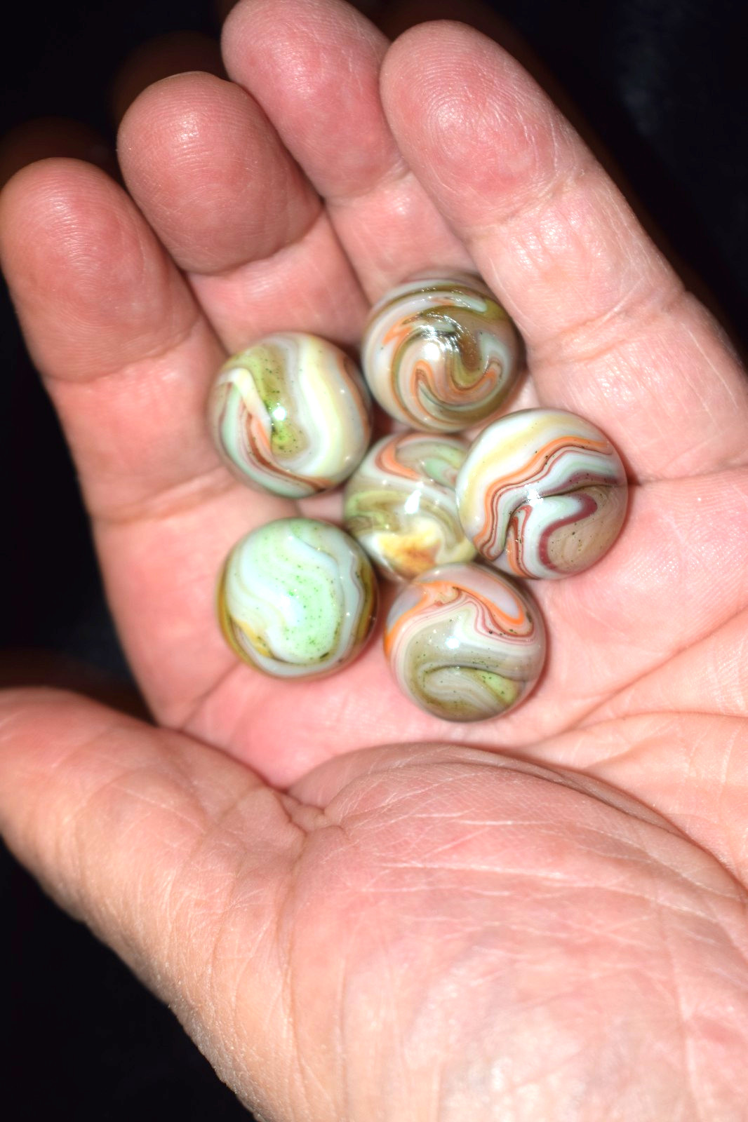 🐘➖⏩DAS lot of 6 Carnival run👽Green Aventurine🐂OXBLOODS size .718″=18mm MINT