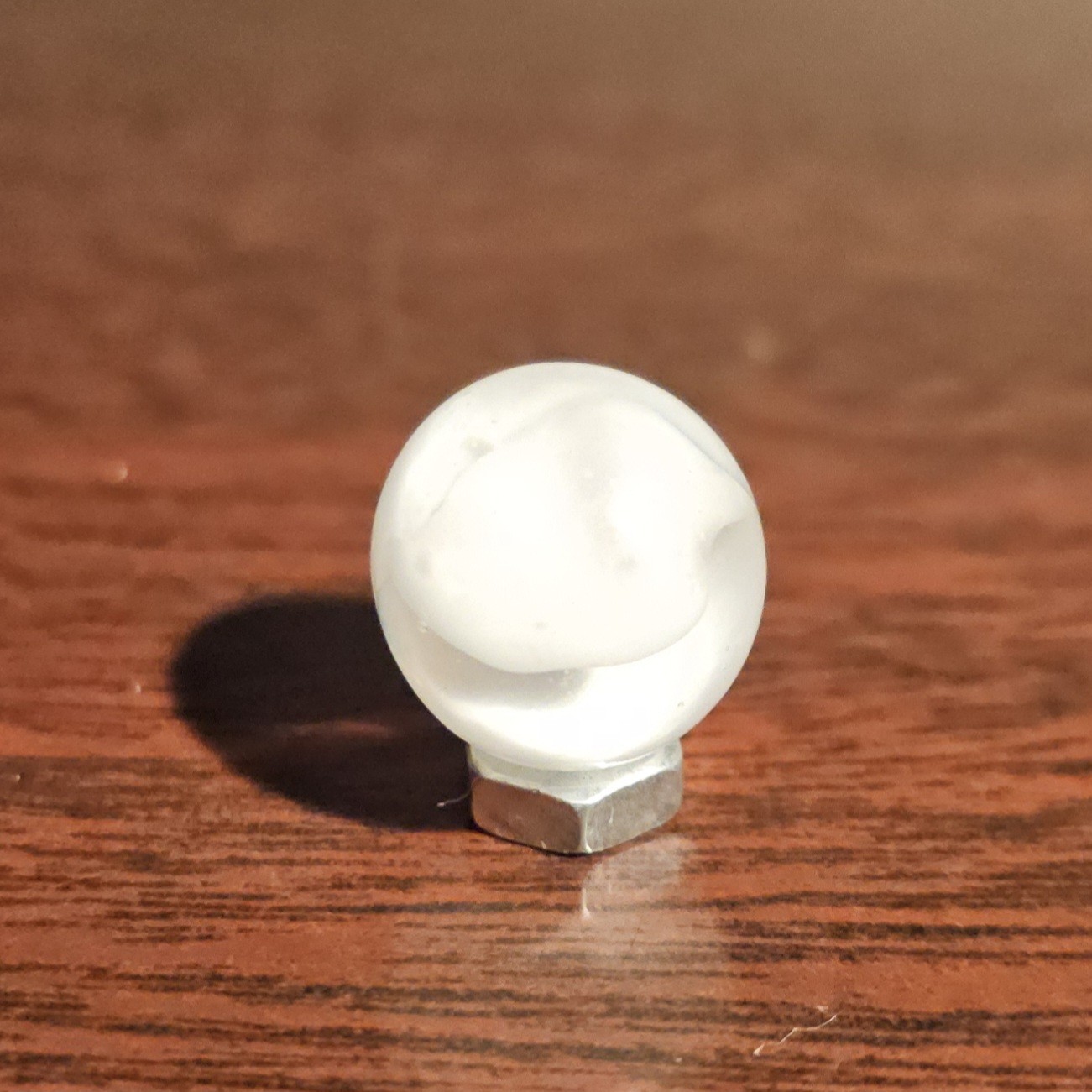 Vintage CE Bogard White Floppy 4-Lobe Cats Eye .625″ Glass Marble