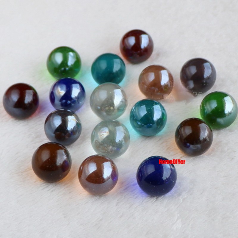 16mm Colourful Glass Marbles Solid Balls Traditional Kids’ Toys Games Decorative