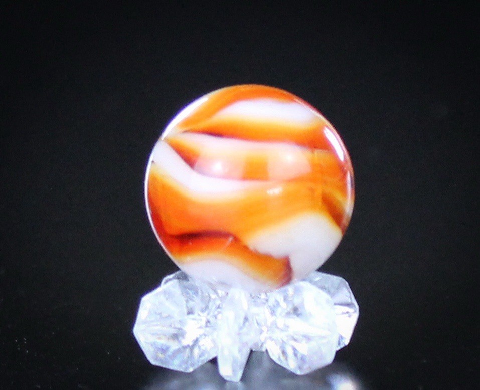 West Virginia WV Alley Candy Orange White Flame Swirl .60”