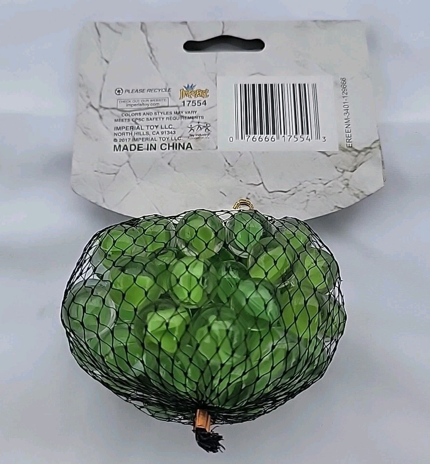 Imperial Toy Glass Marble Master & One Mega 50ct. Green NEW 2017