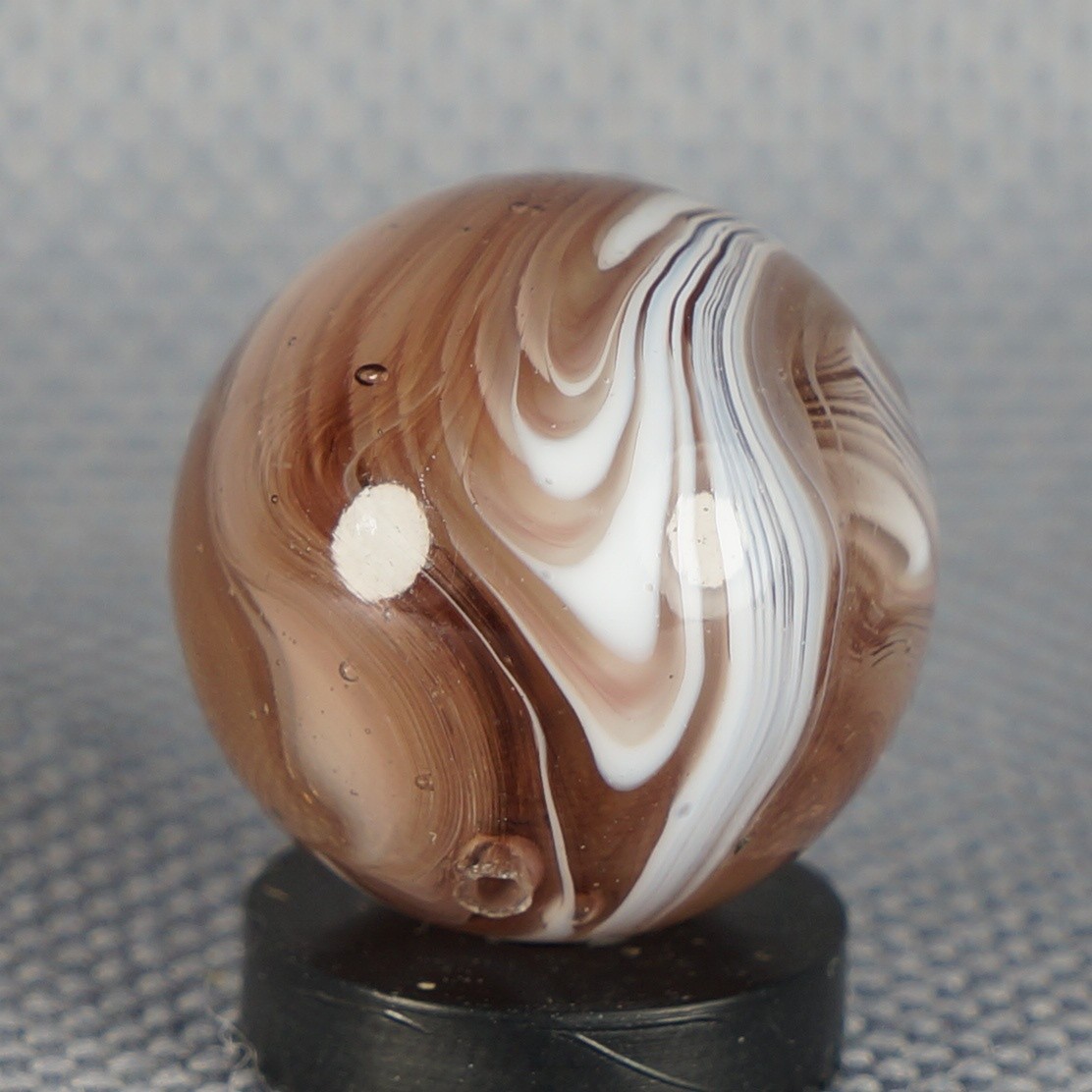 Vintage Marble: Mint 5/8 Peltier Glass Purple Feather Slag -One Killer Old Mib