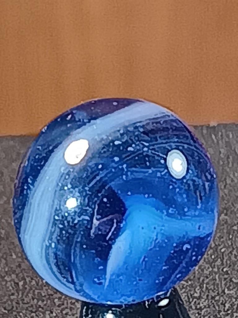 5/8″ Vacor Transparent Cobalt Sapphire Blue Jay Pearl White Serious Marble B244