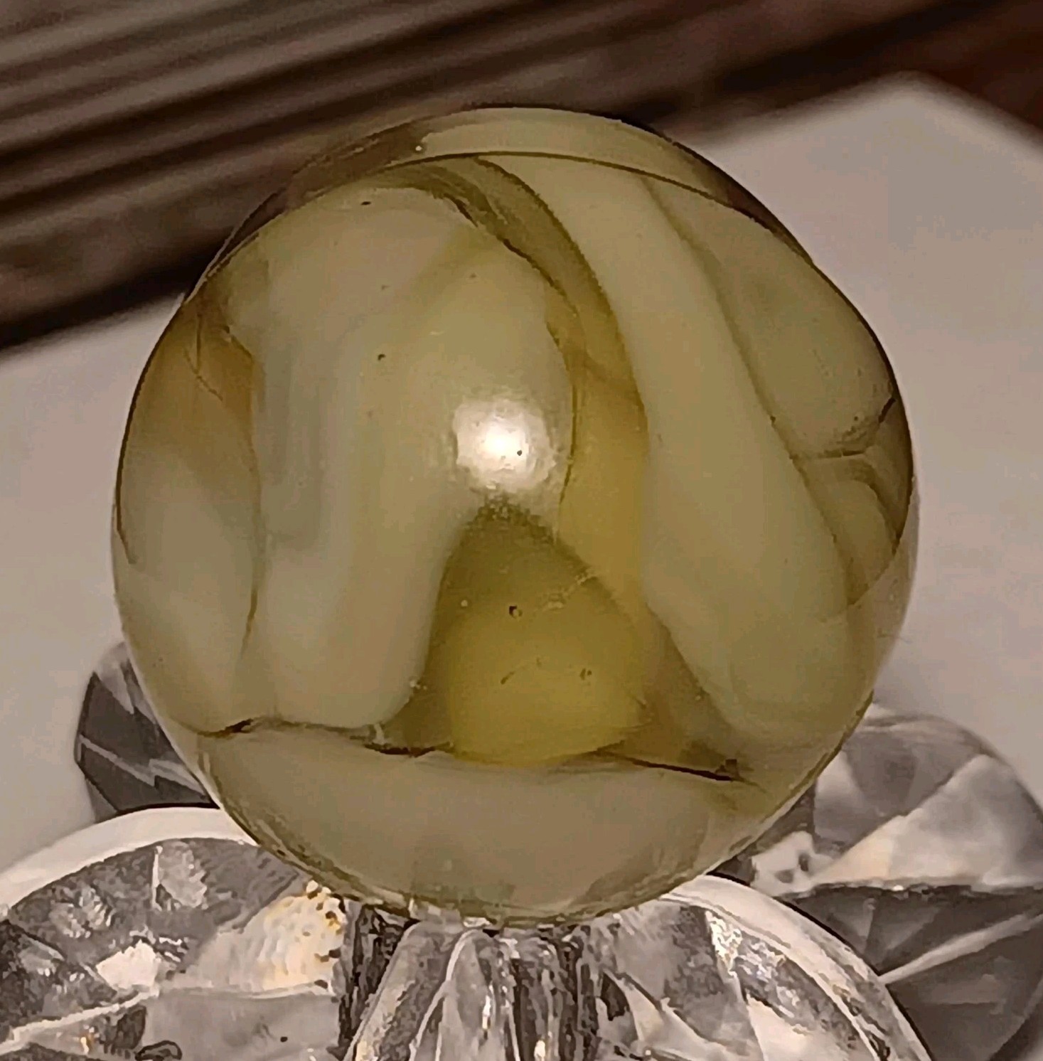 Antique Christensen Agate CAC “Snotty” Marble. .64″ Mint(-) Uv. Or Ravenswood