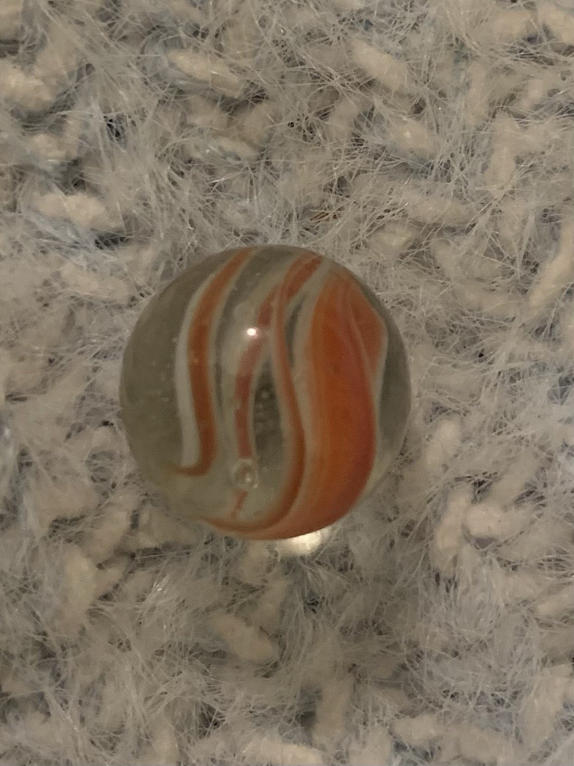 Vitro Hybrid Orange White Six Vane Cat’s Eye Marble