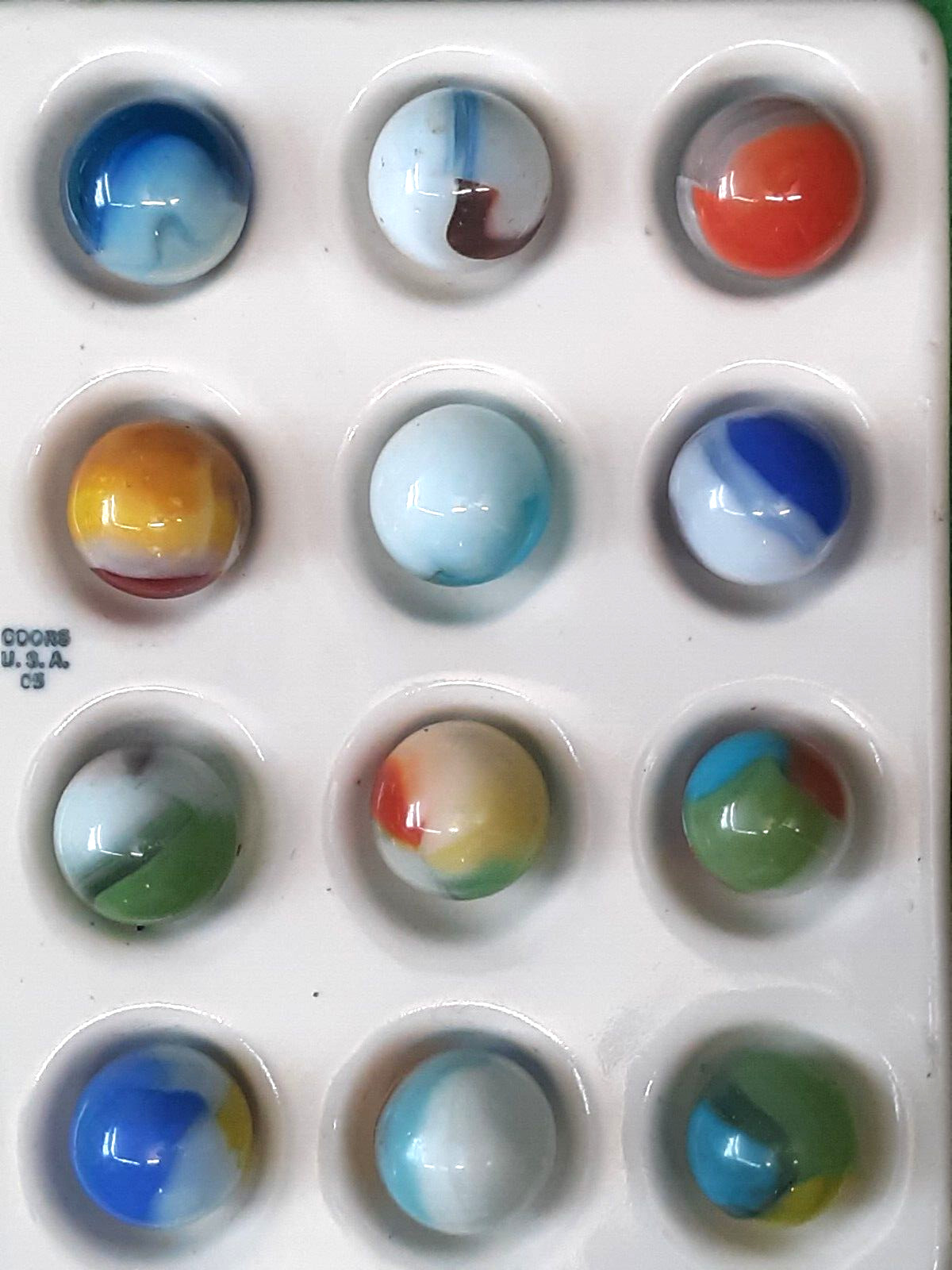 Twelve Wet Mint Vintage Vitro Agate Colorful Glass Marbles #15