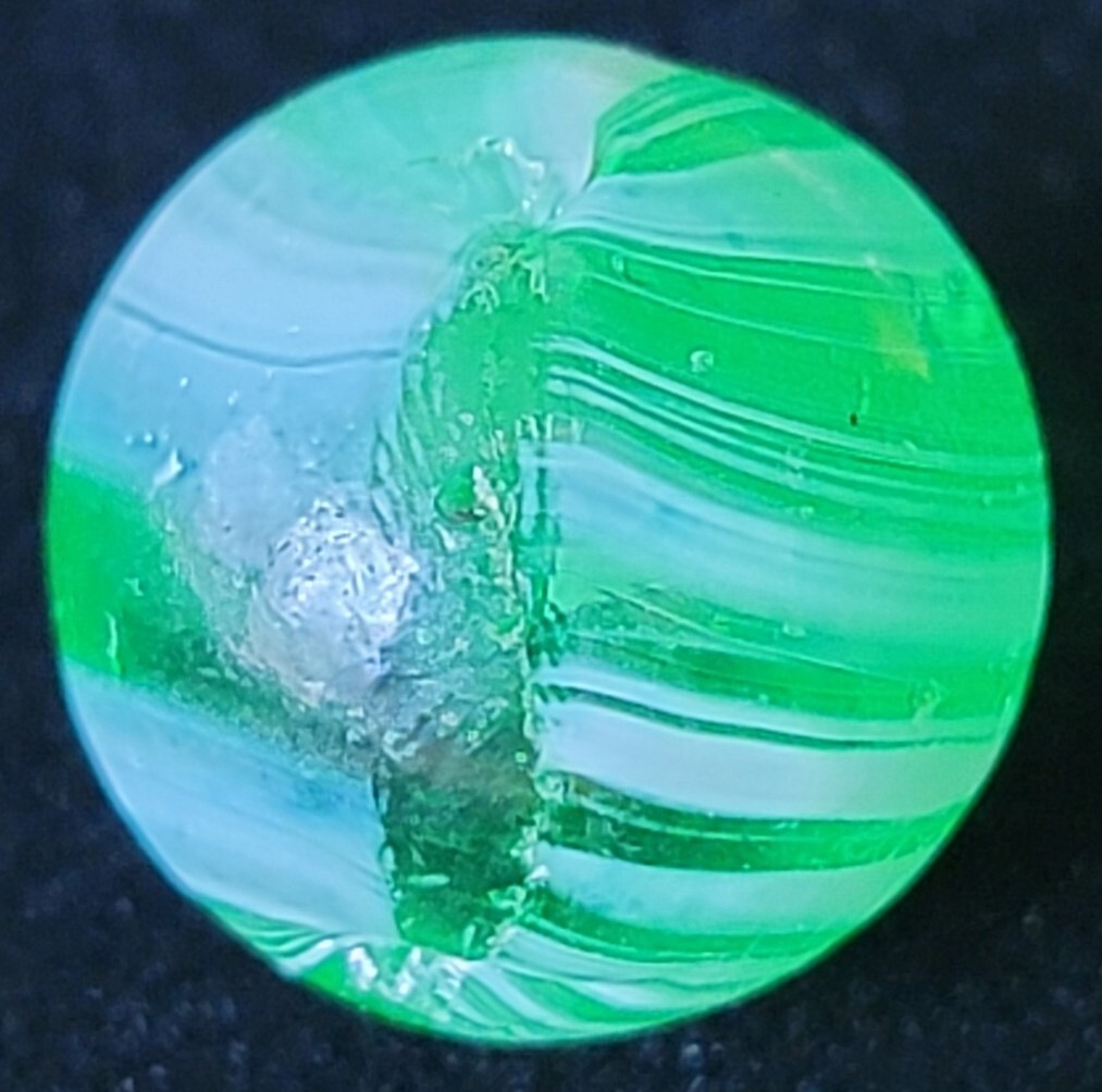 CAC Christensen Striped Transparent Vintage Marble Gumdrop Green Stunner! 9/16