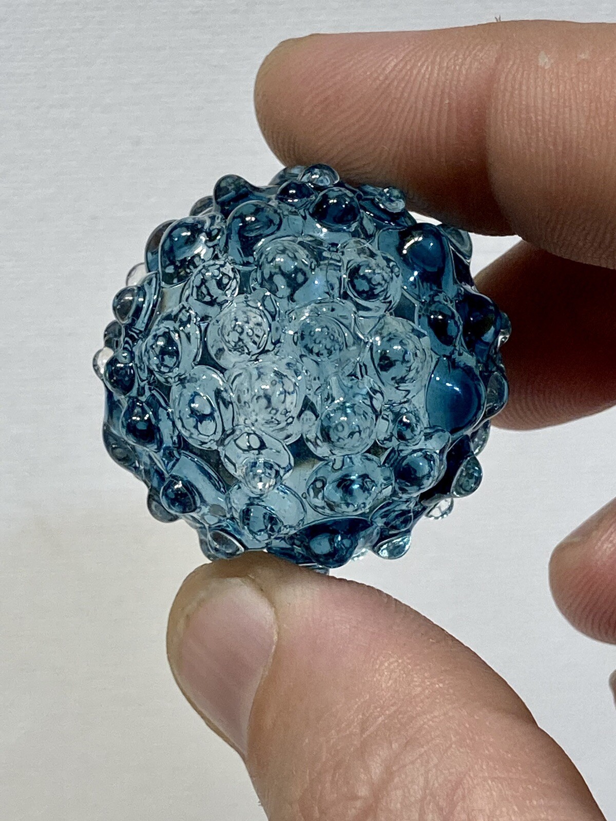Marble Hand blown boro glass marble borosilicate Art Blinger Blue Dot Texture