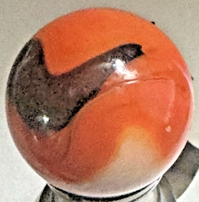 RARE Peltier Patch Swirl 1″ Transitional MARBLE | Orange Cadmium UV