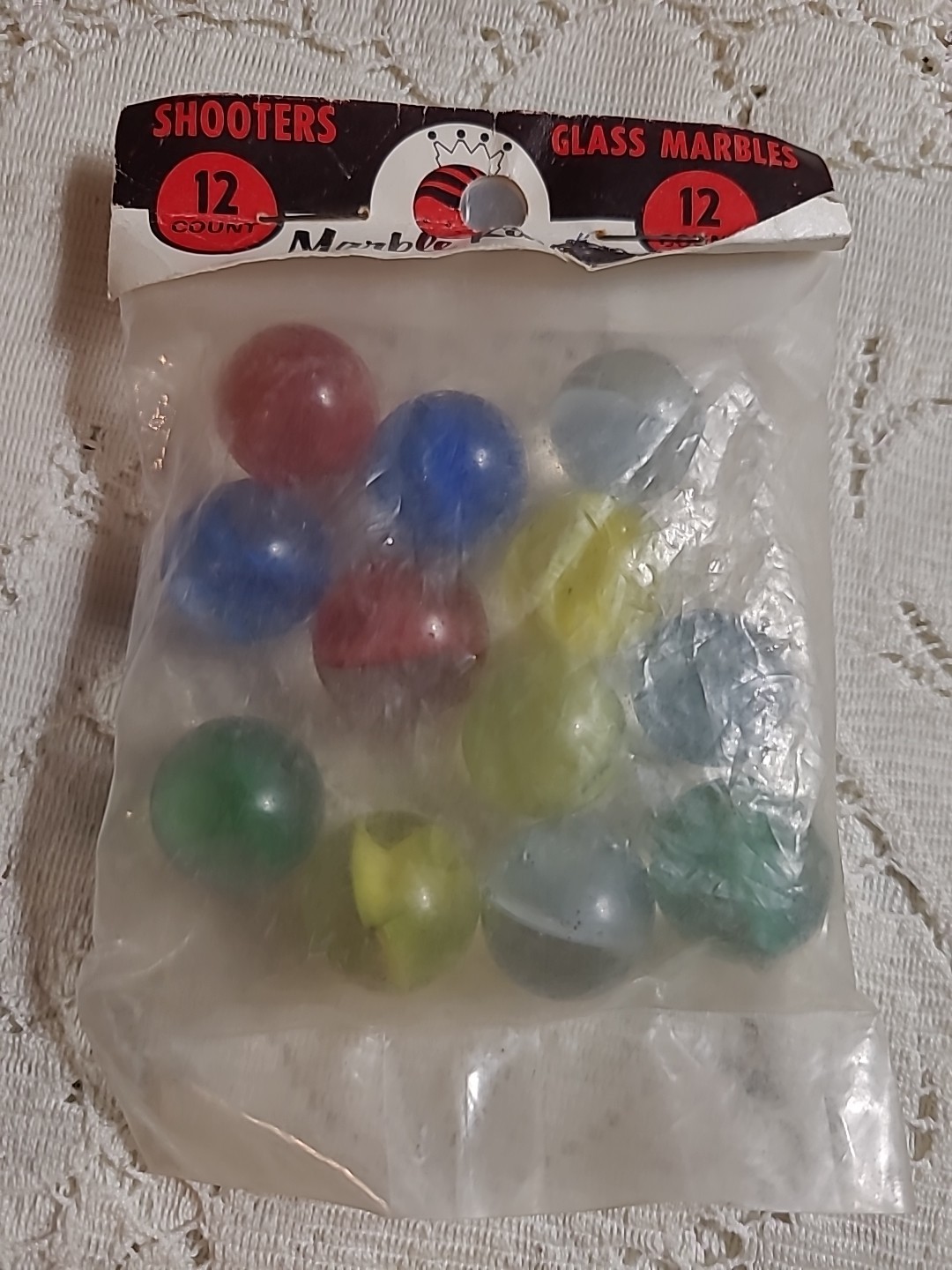 Vintage Marble King Glass Marbles 12 Count Unopened Pack Collectible Toy USA