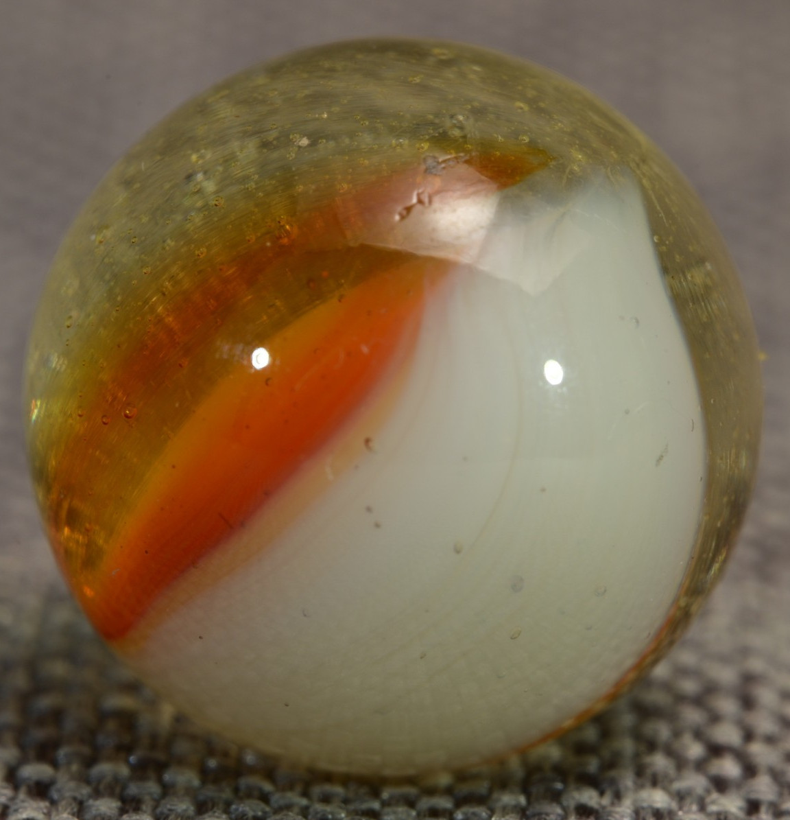 Master Sunburst Marble Vintage American 1930-1971 Orange & Cream Flash 19/32”
