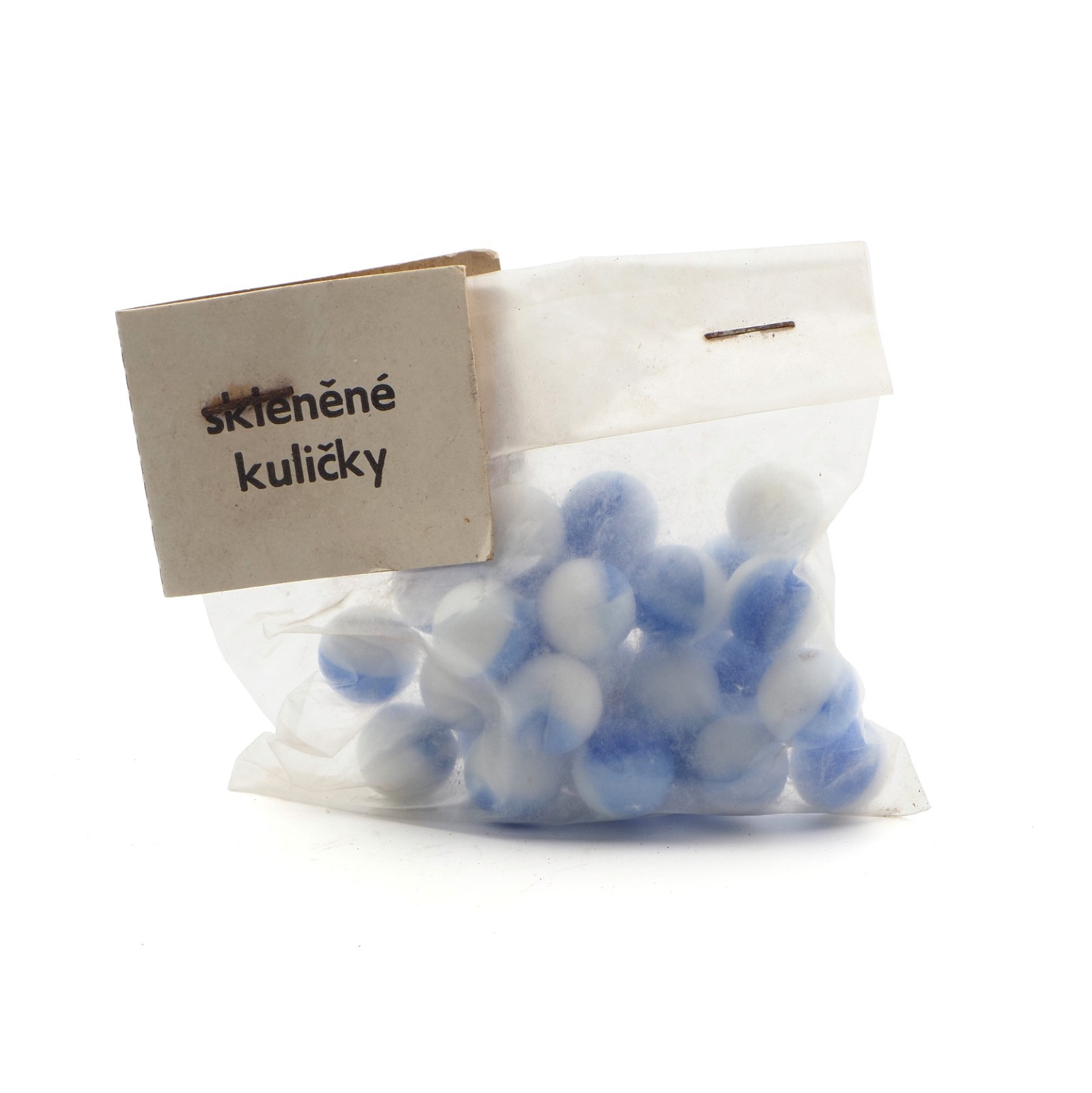Blue glass marbles bag Lot of 30 1/2″ COLLECTIBLE Czech retro Vintage swirl