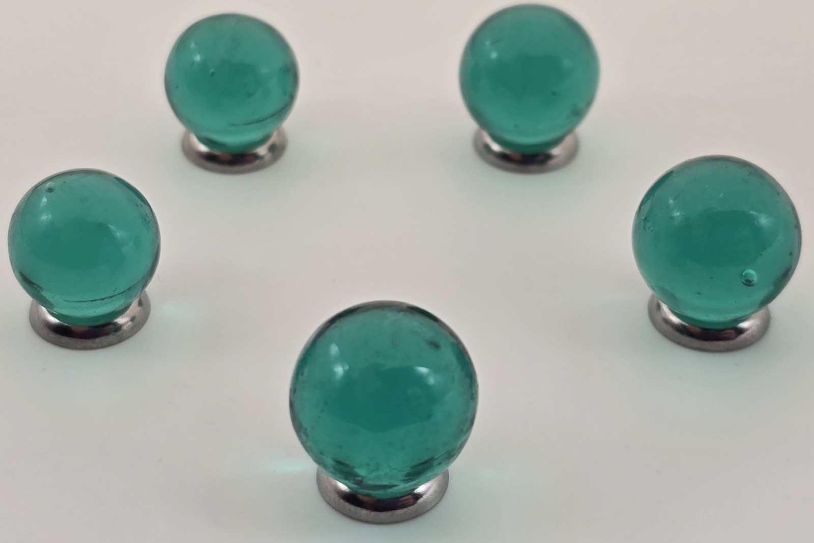 Vintage 14mm “Teal” Pack of 25 Player Glass Marbles (~9/16 inch) –