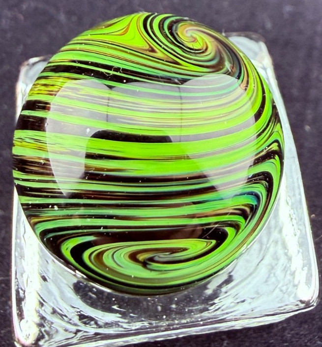 Steve Willis 2007 Handmade Lampwork Art Glass Marble 1-1/32″ Near Mint Signed W7