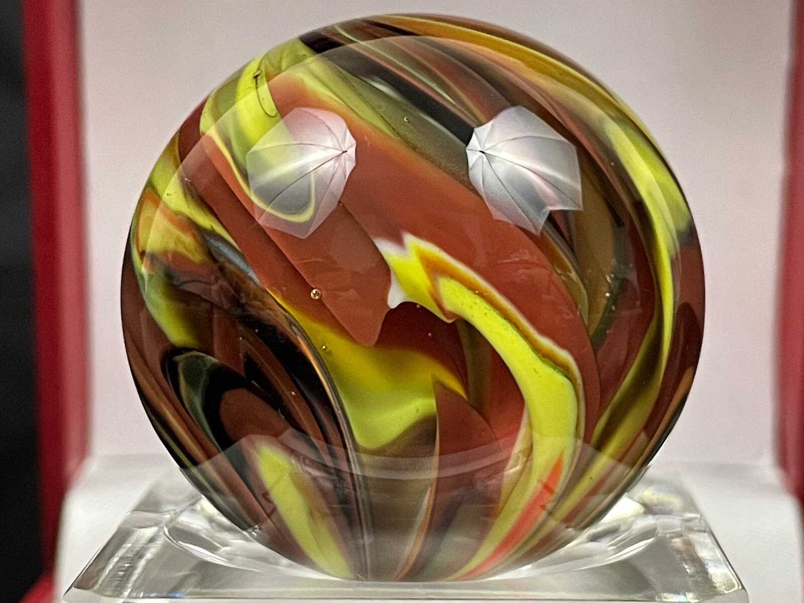 Rick Davis Glass Art Marble 1.48″ Signed #31
