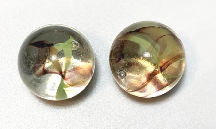 Pk 5 – 16mm Gecko Early Edition Glass Player Mega Marbles Vacor 2006-08 Retired