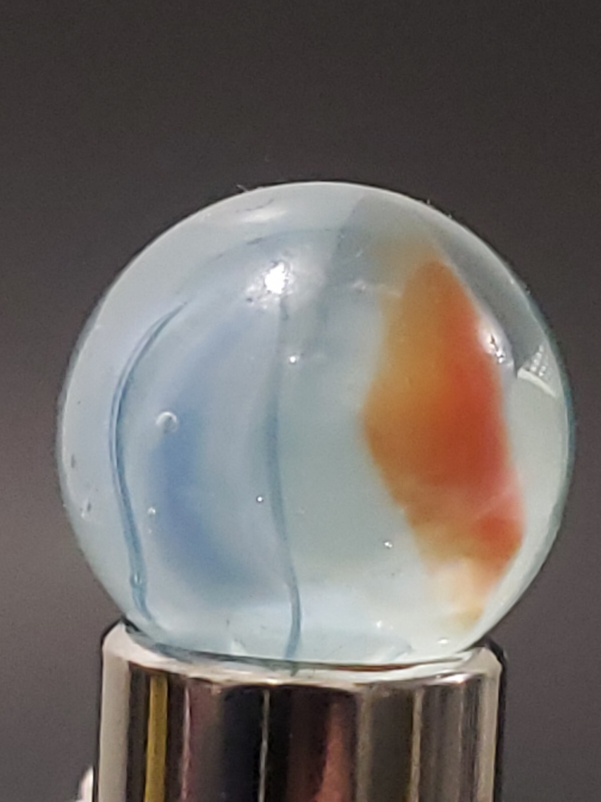 Cats Eye Marble Clear 5/8″ Vintage 4 Vein #111