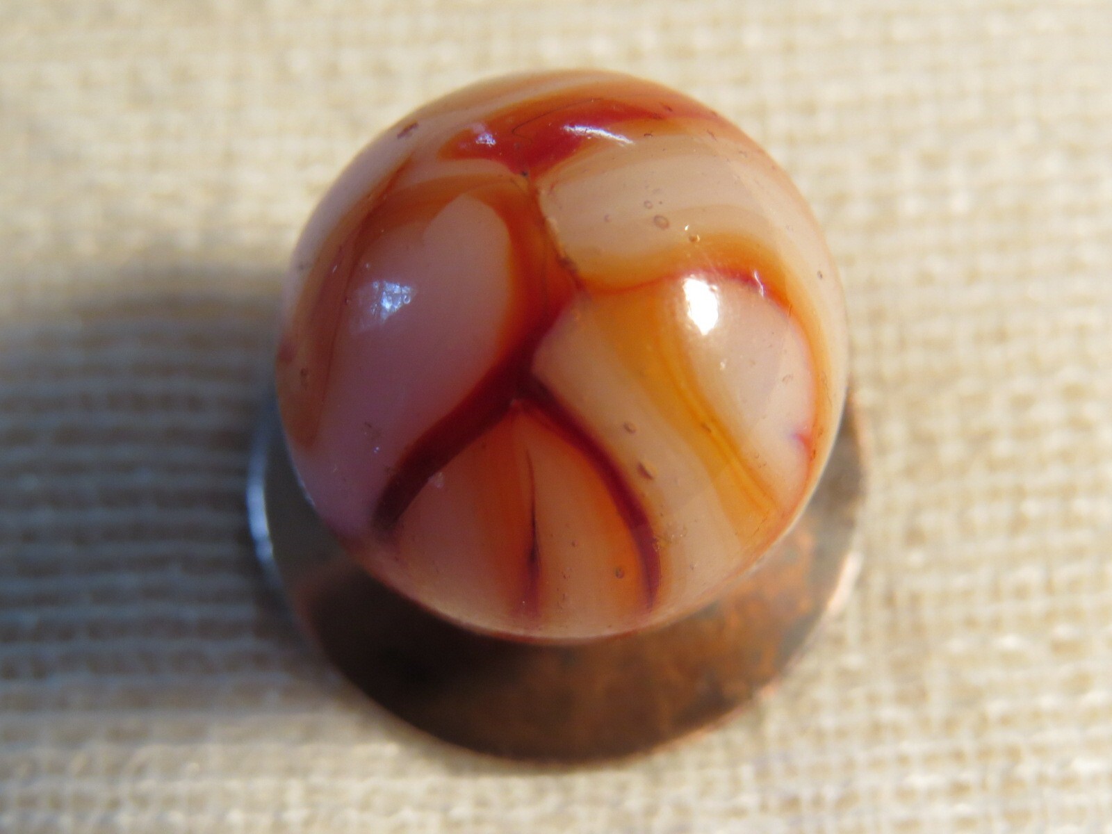 Vtg. Alley WV Marble 1929-1949 Opaque Brown Swirl Near Mint + Beautiful