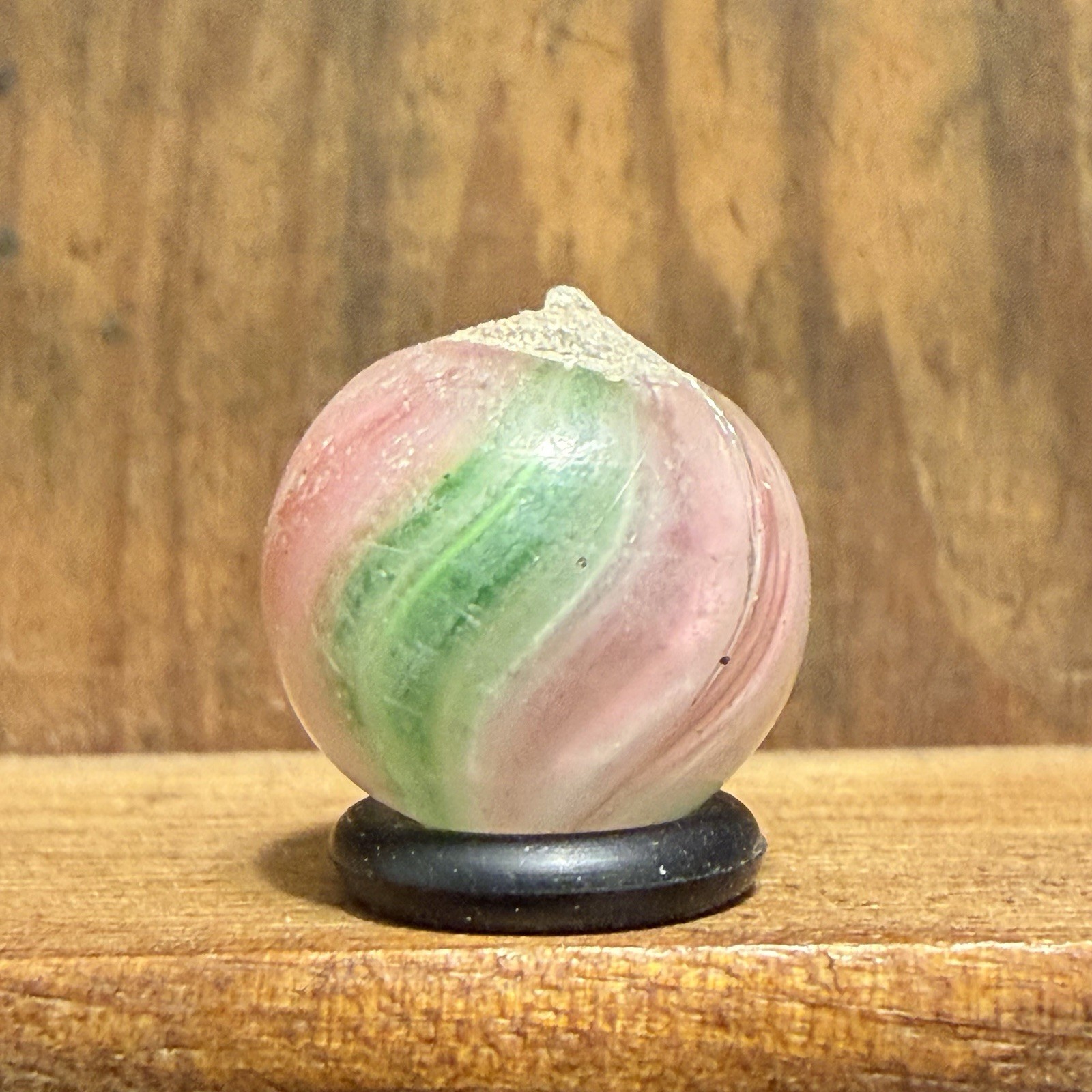 Antique German Handmade Paneled Onionskin Peewee Marble 1/2” Near Mint(+) | 310
