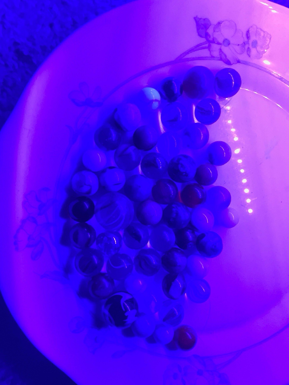 Vintage Estate Marbles Lot of 50 – Big Shooter, Catseyes & UV Glow Group 3