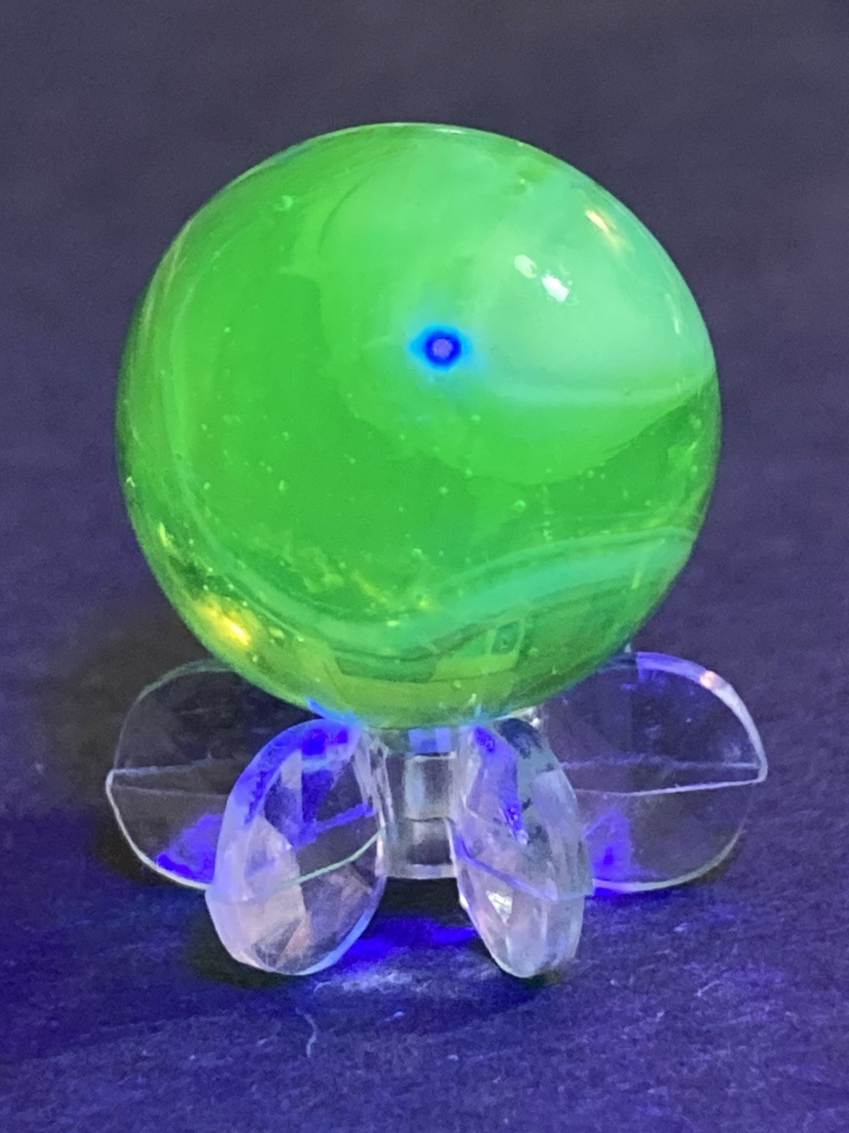 Collectible Marble UV Uranium STUNNING Must Have Green Swirls .66″