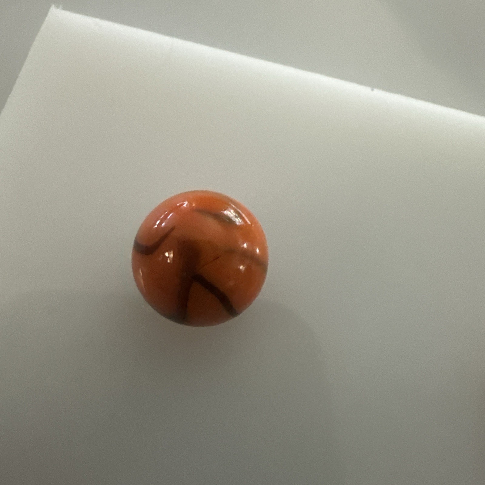 16mm Bengal Tiger Glass Player Mega Marbles Pk of 5 Orange w Black Swirls Vacor