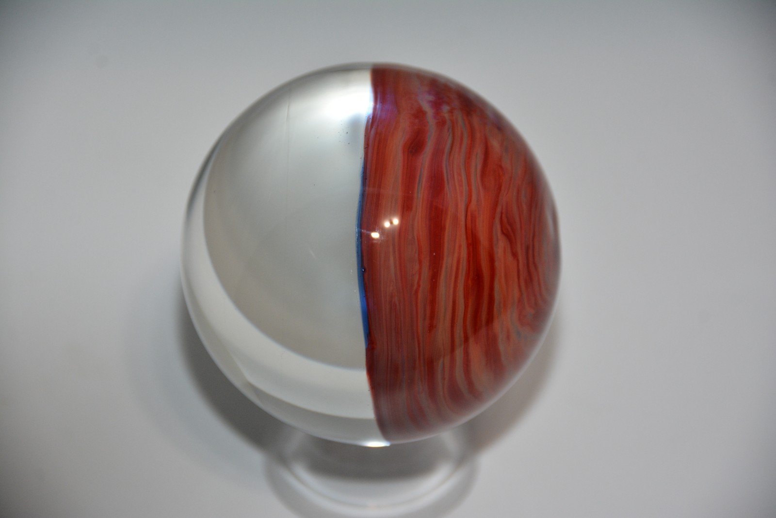 Contemporary art glass handmade borosilicate “flower” marble 2.153 inches tall