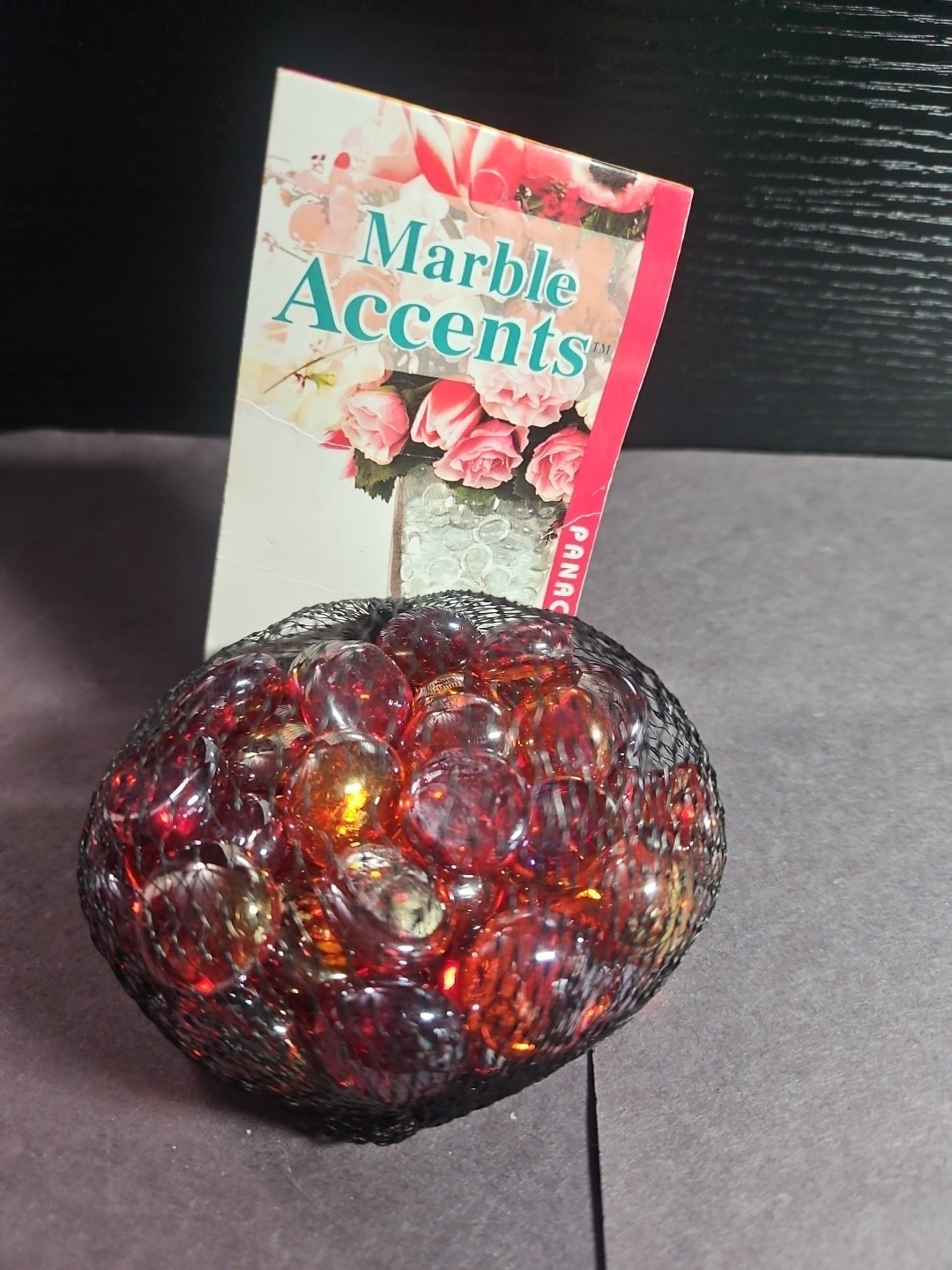 Lot Of 100 Ruby Red Cadmium UV Reactive Decorative Marble Accents Bag New