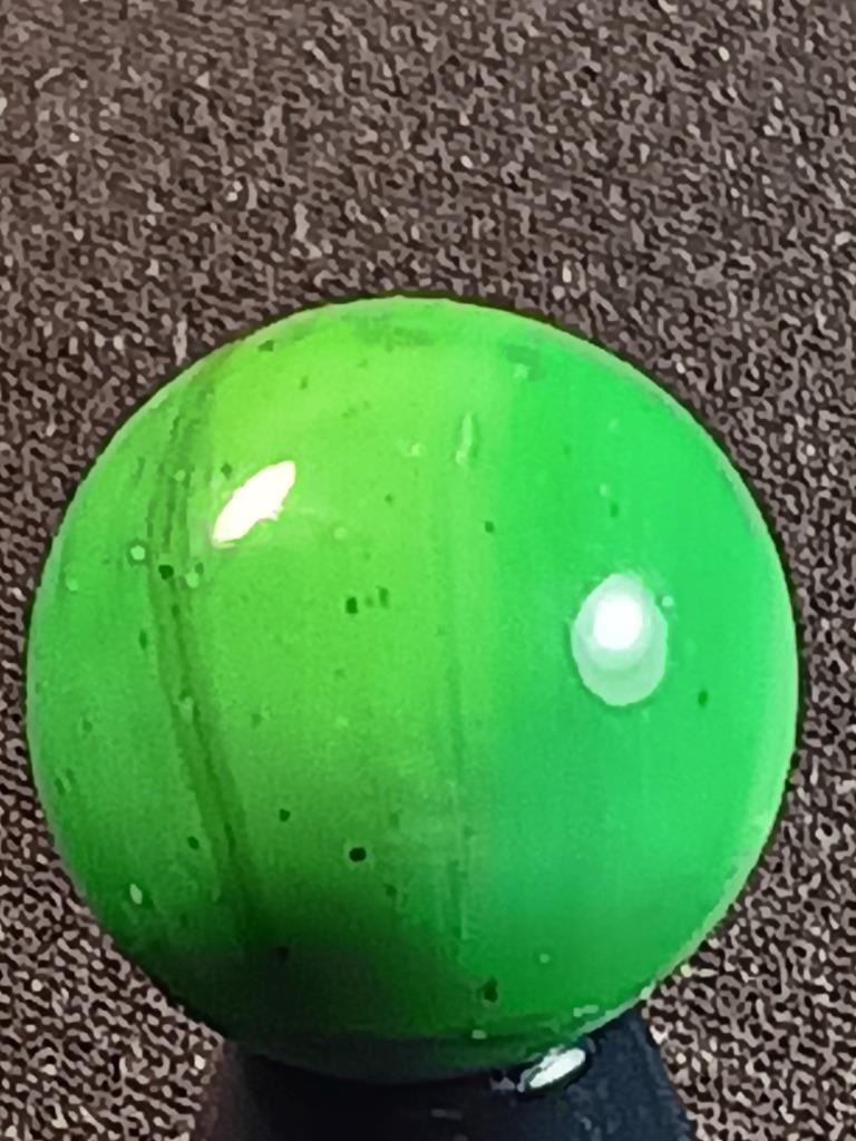 17/32″ Akro Agate CAC Emerald Green Swirl Near Peewee NM Serious Marble A706