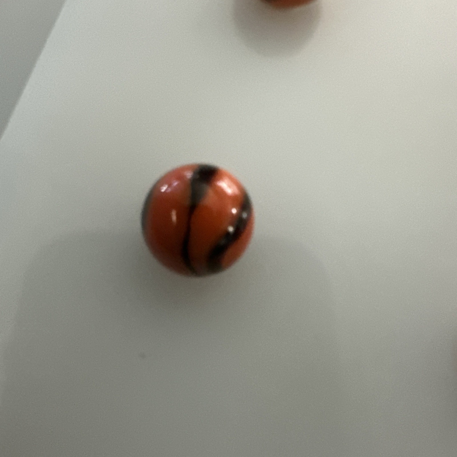 16mm Bengal Tiger Glass Player Mega Marbles Pk of 5 Orange w Black Swirls Vacor