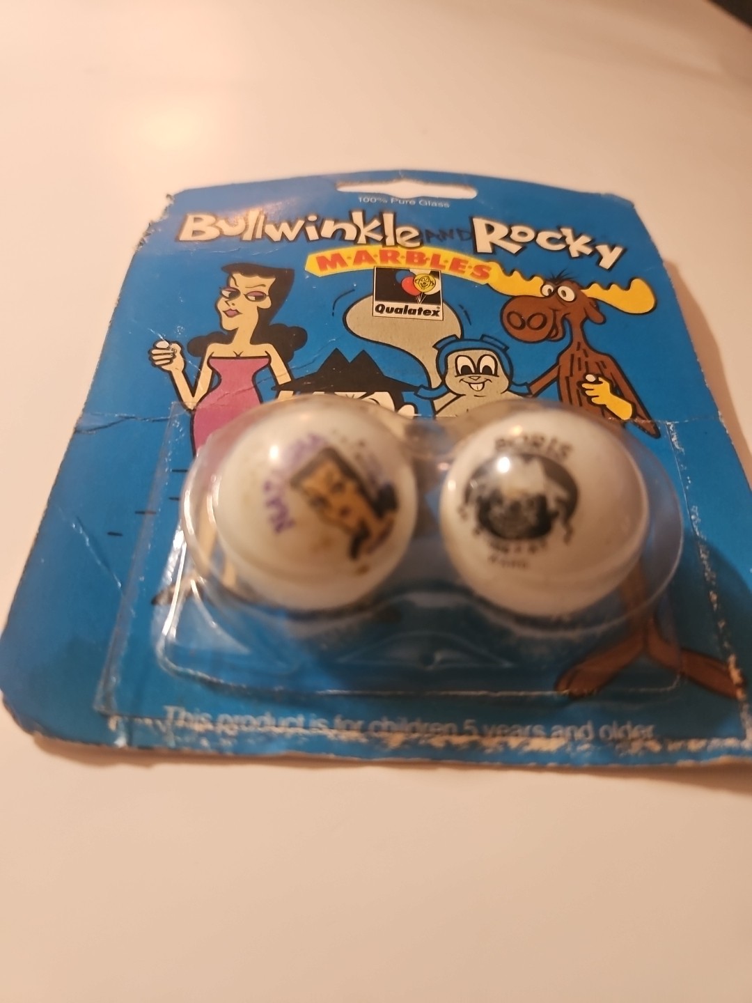 1988 Bullwinkle & Rocky Moosion Impossible Marbles 100% Pure Glass New Other