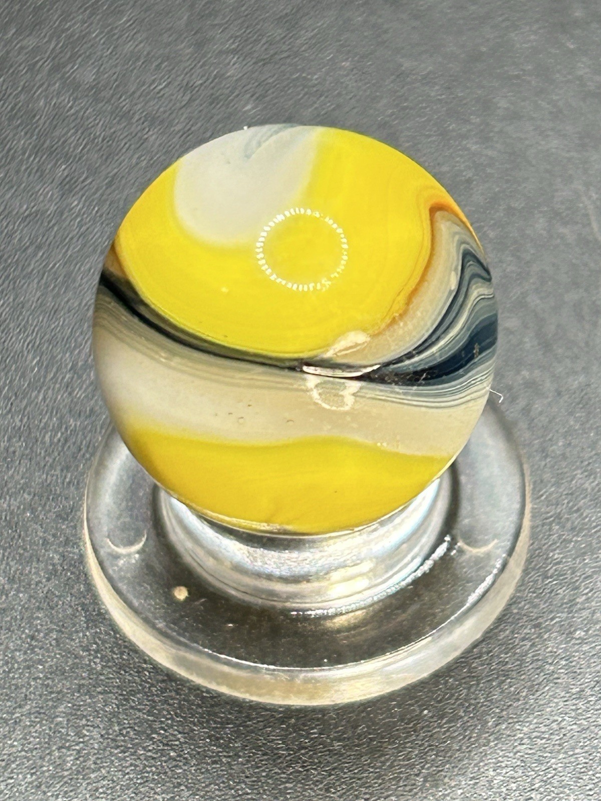 Vintage Akro Popeye Hybrid Marble Red Yellow Blue Gray 0.629 Slight UV