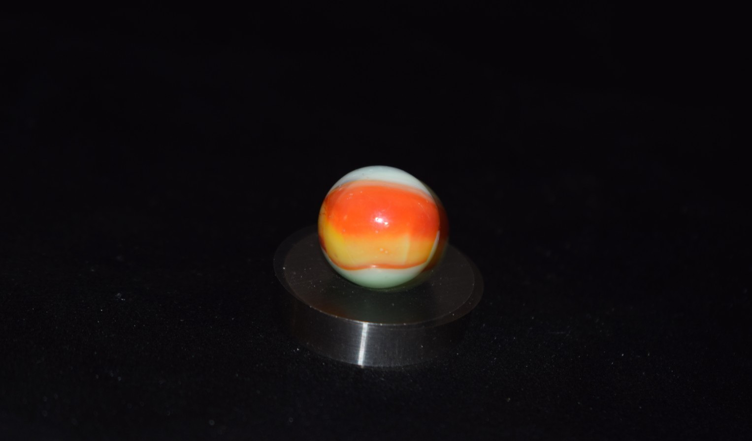 🦓➖⏩Vintage NRL Peltier Rainbo Orange🟠🦓🟢Pistachio base Zebra Marble .609″ M-
