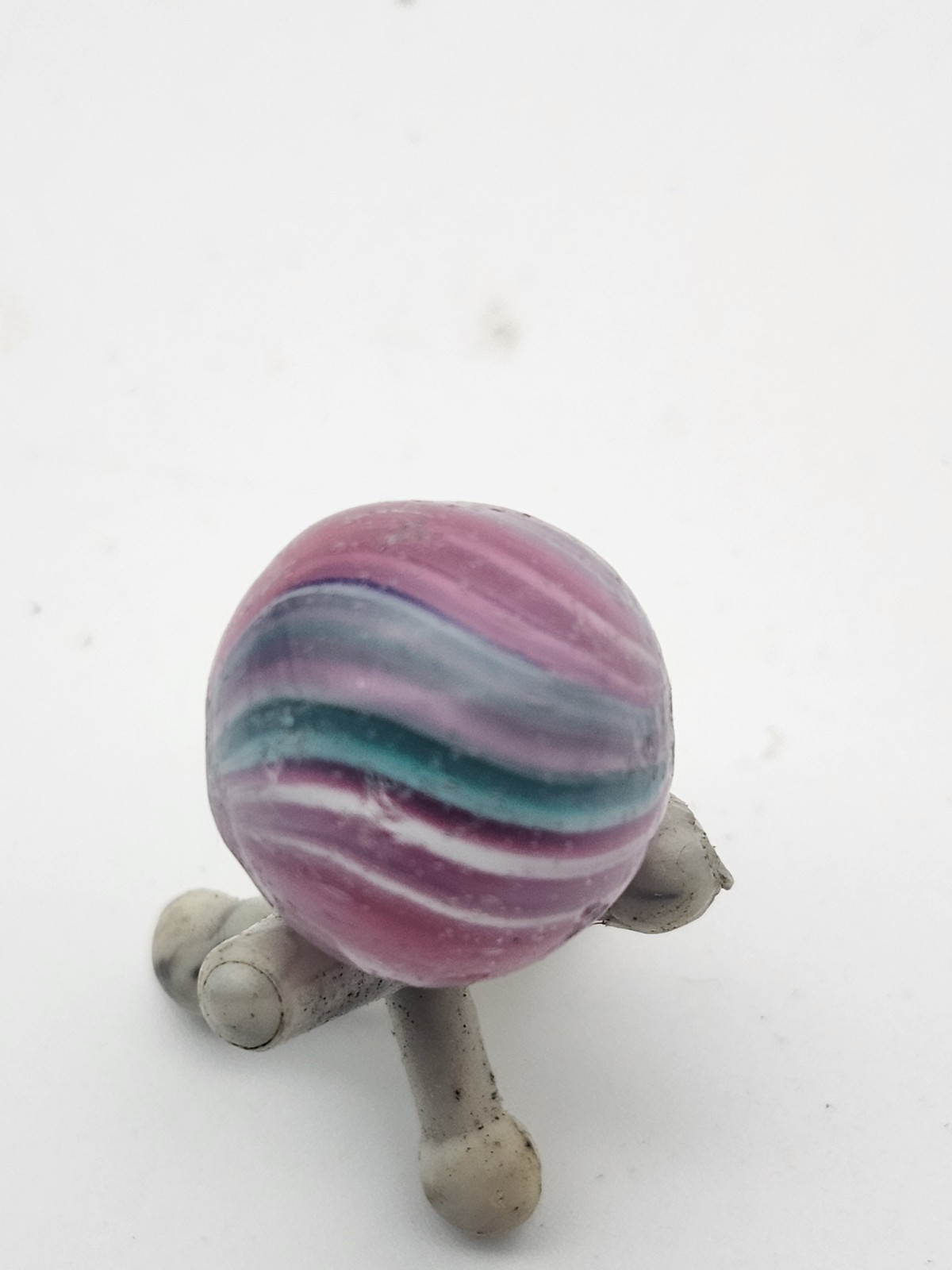Swirl Pattern Glass Toy Marble Pink Teal White Blue Handmade Style 0.53 Inch