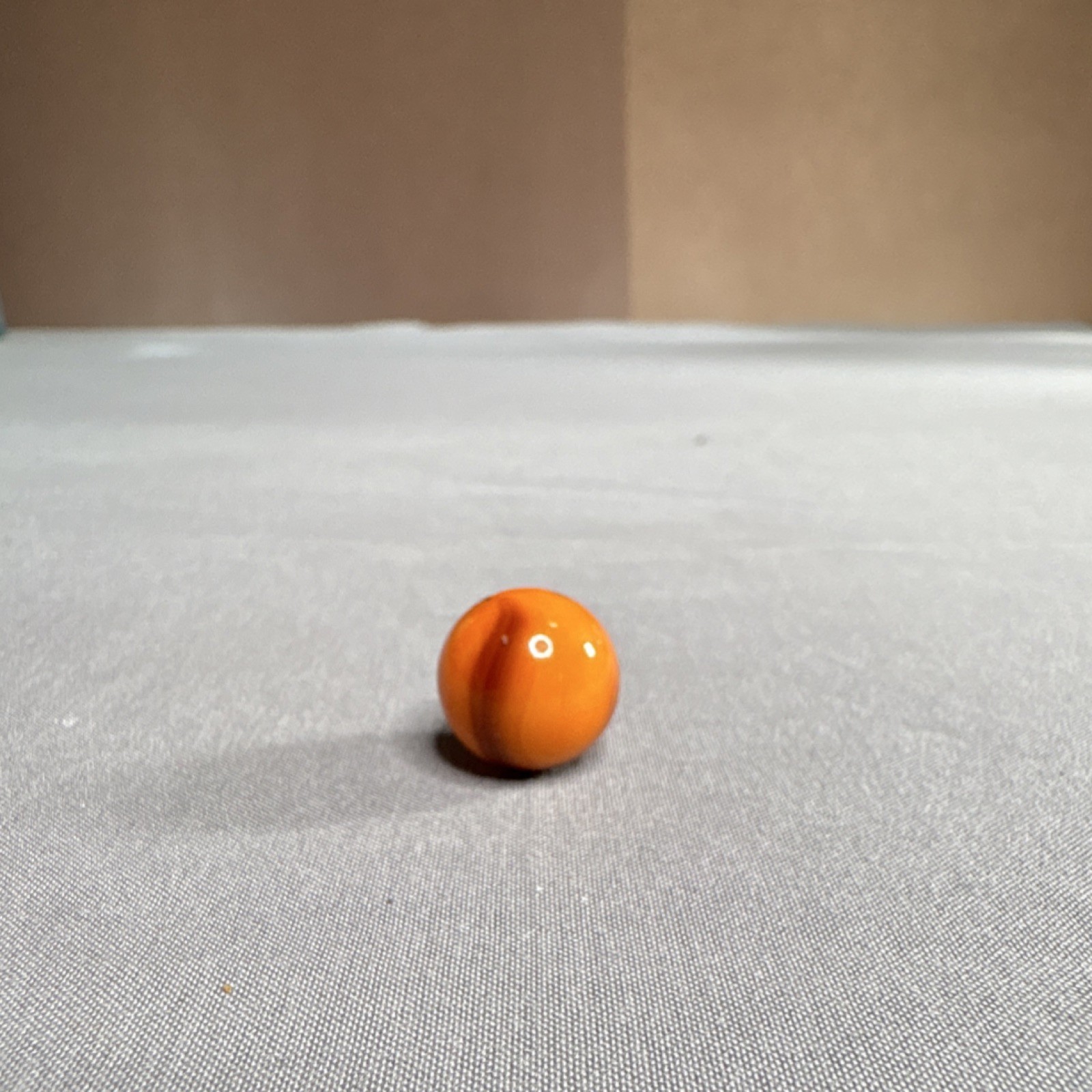 Orange Glass Toy Marble w/ Black Swirl Stripe, Swirl Style Ages 3-11