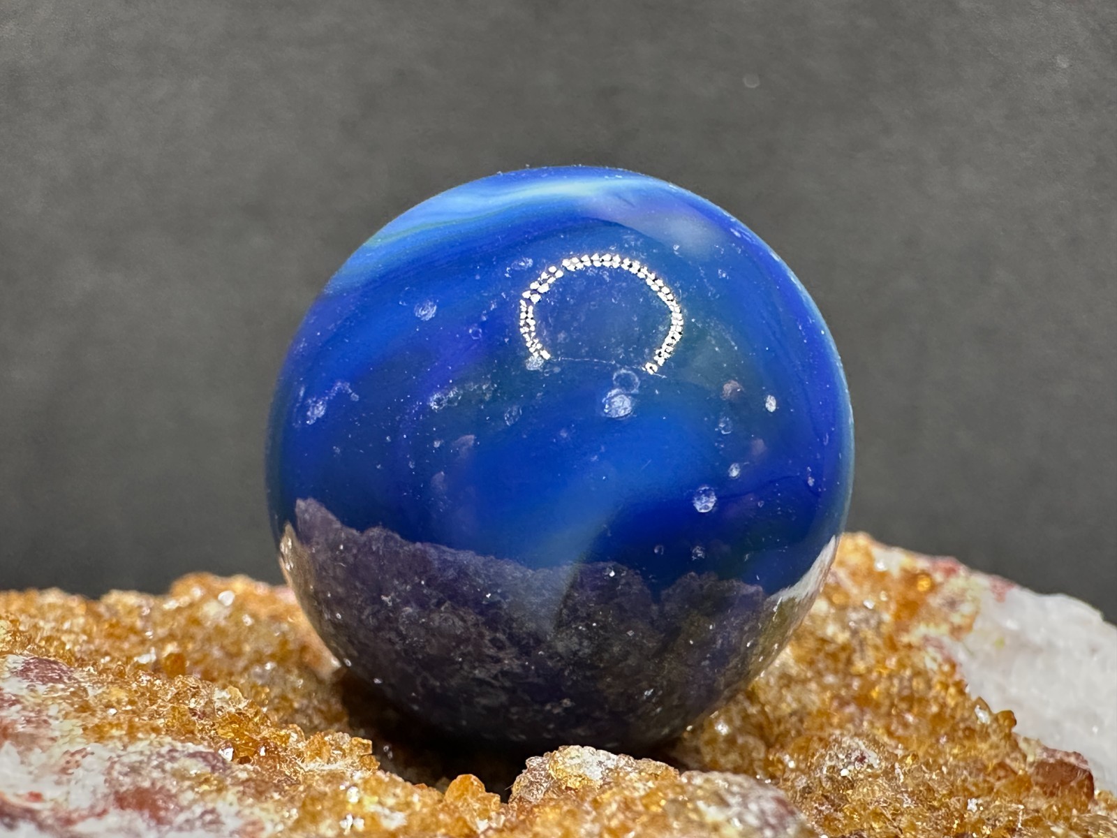 Vintage Multi-Color Swirl Marble – Blue Shades w/Green – .96″ SHOOTER!