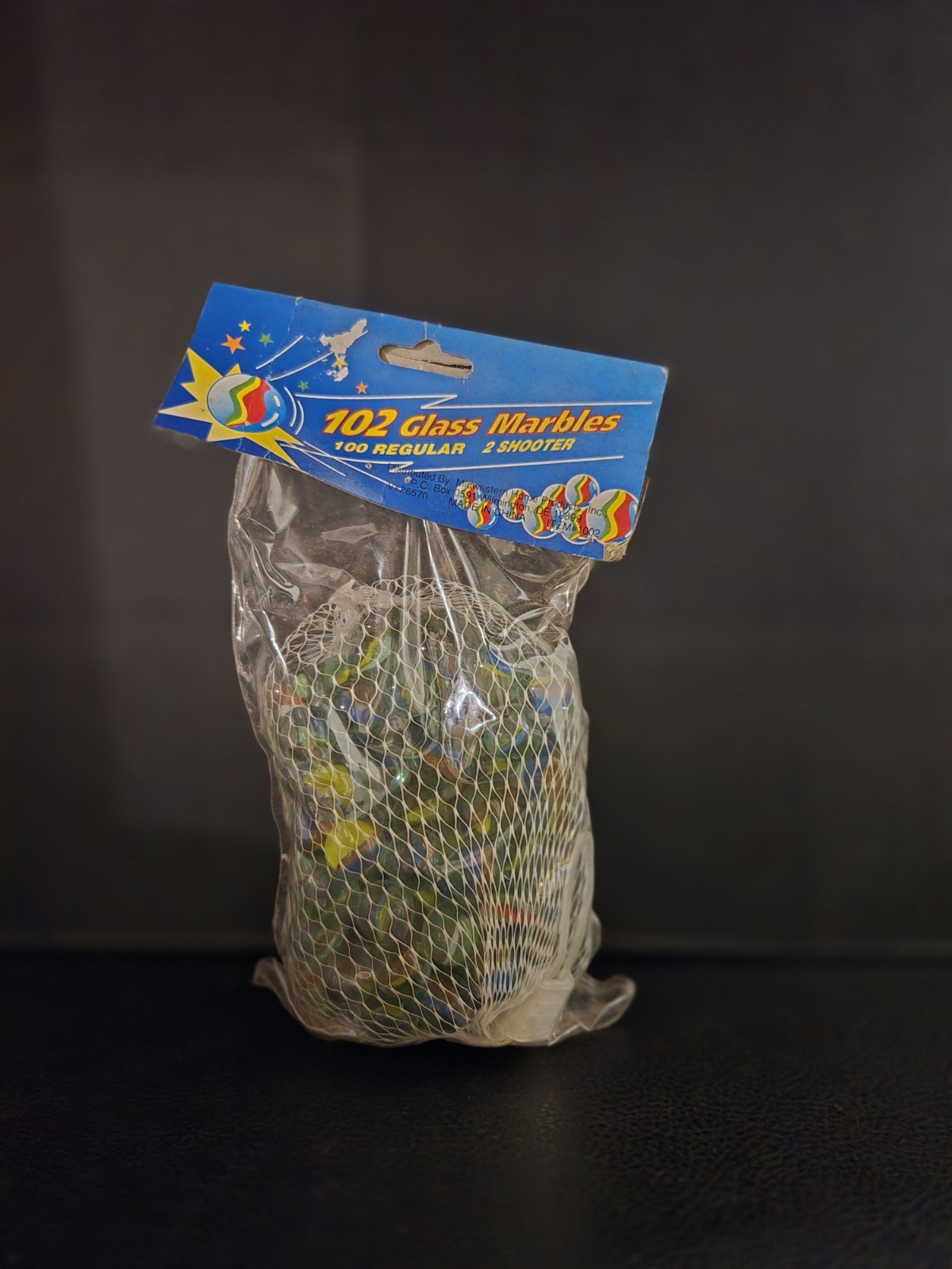 Vintage 102 Glass Marbles Bag (100 Regular, 2 Shooters) – New Old Stock