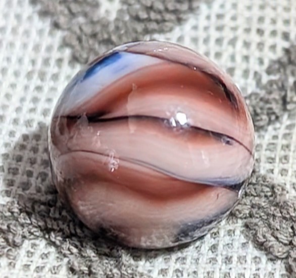 25/32″+ Busy Flame Design Veiligglas Opaque Swirl Vintage Marbles As-Made NM++++