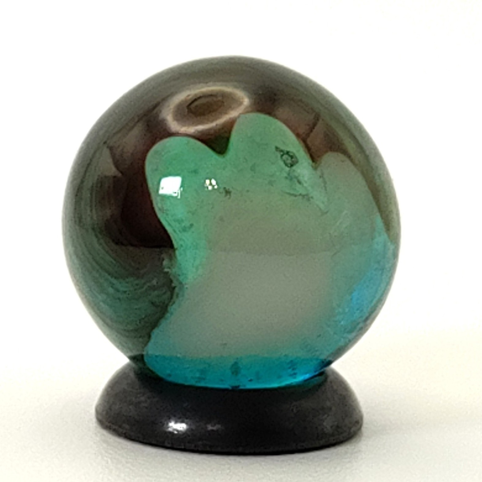 5/8″ VTG Vitro Agate Aquamarine Patch Marble w/oxblood? Great Marble!