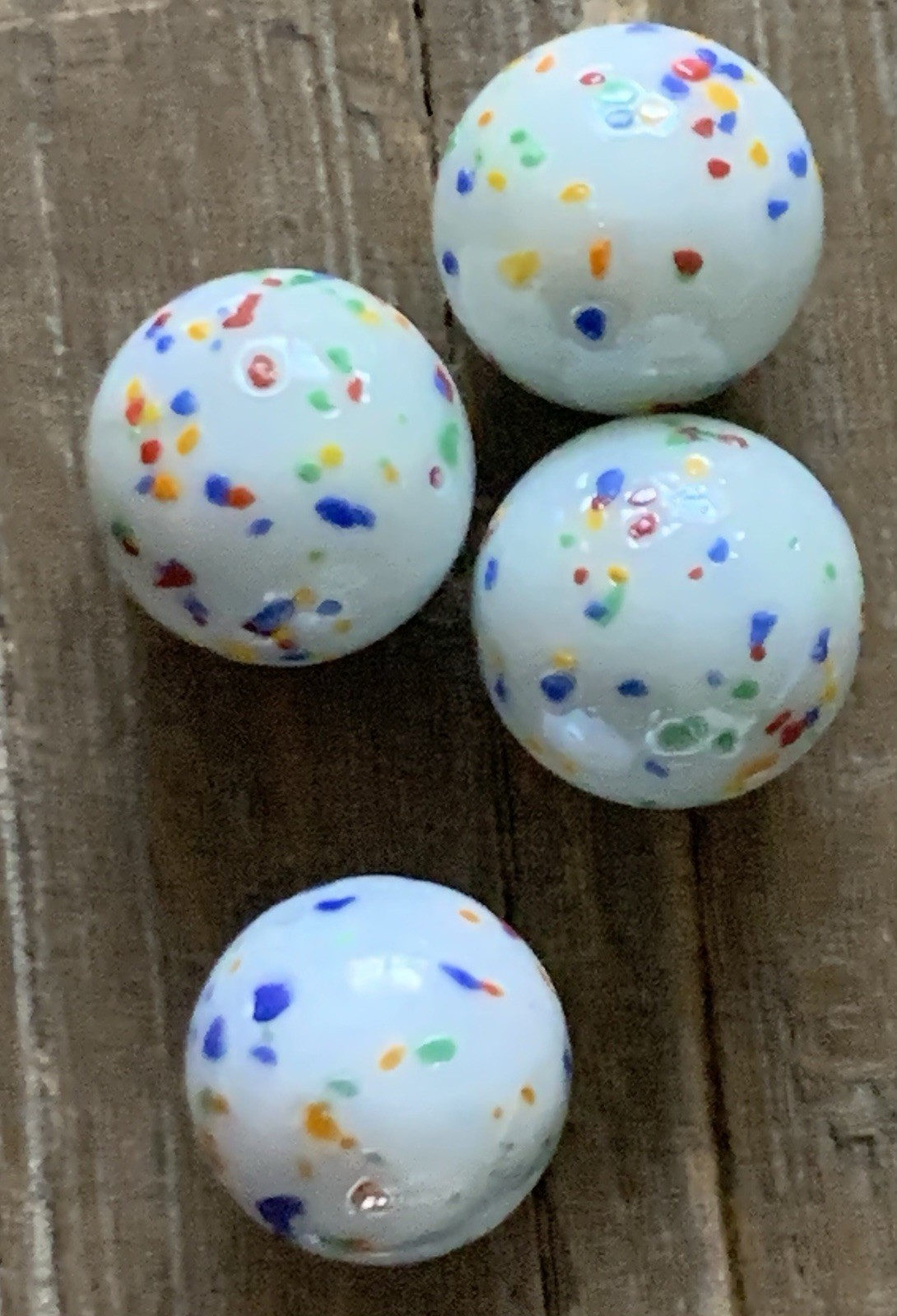 Vtg Lot Of 9 Stardust Confetti Marbles Arkansas Antique Store Find