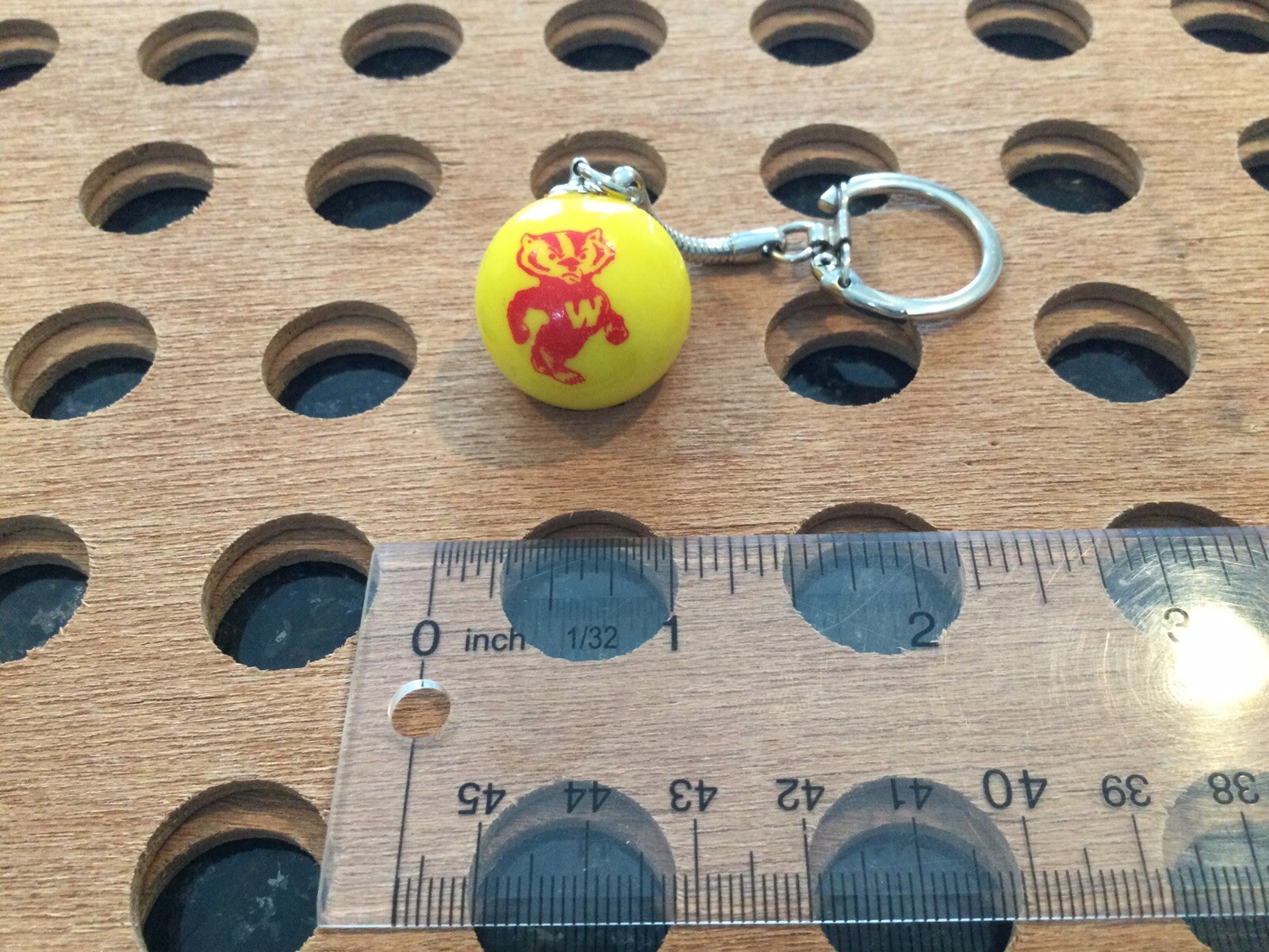 Vintage | Wolverine | Red Print on Yellow Marble Keychain